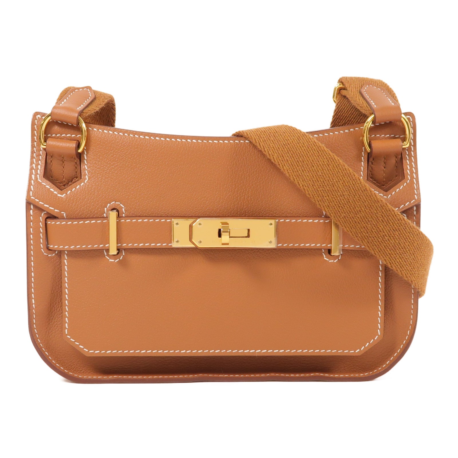 HERMES Evercolor皮革Jypsiere Mini金扣肩背袋