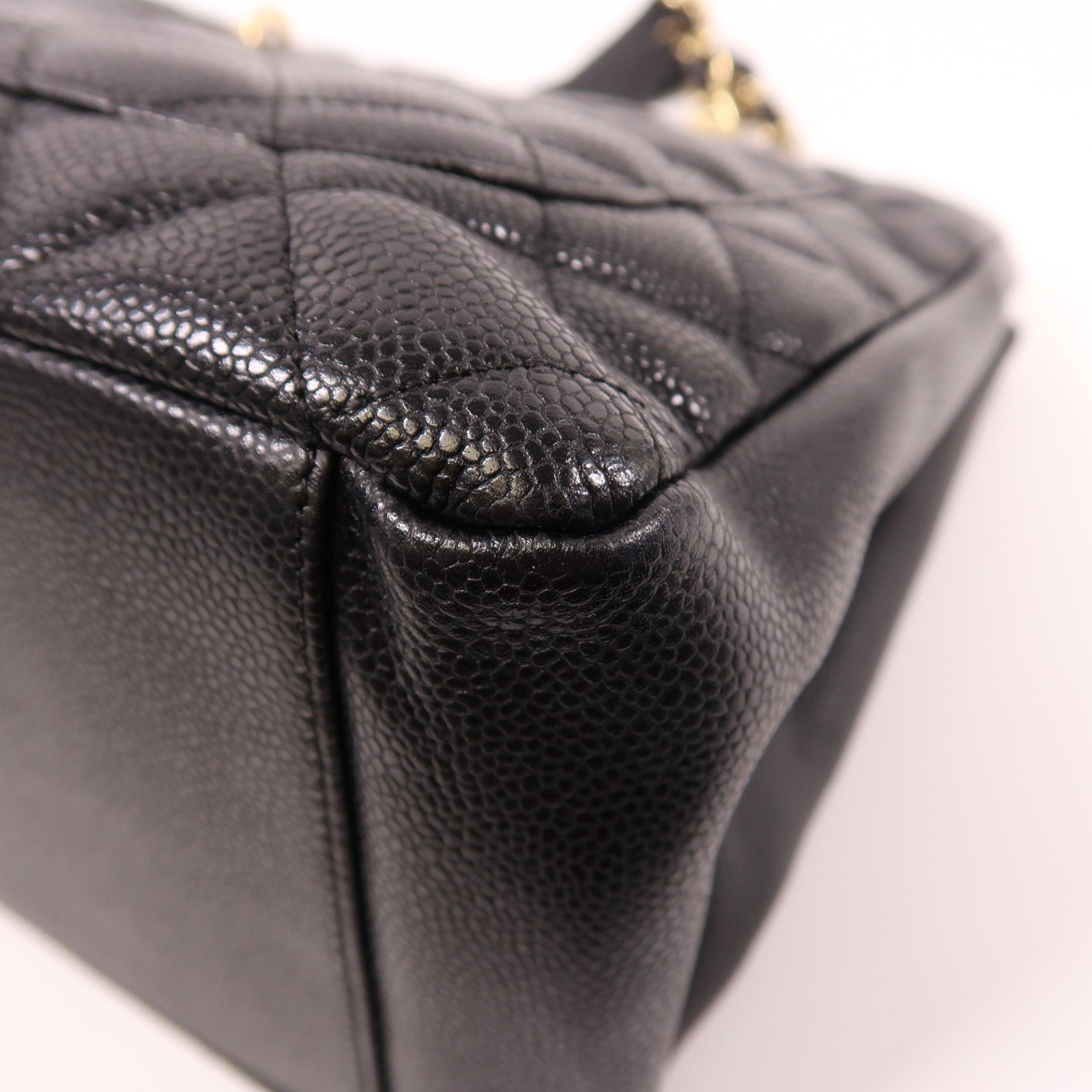 CHANEL 牛皮皮革GST Grand Shopping Tote Bag金扣鏈帶肩背袋
