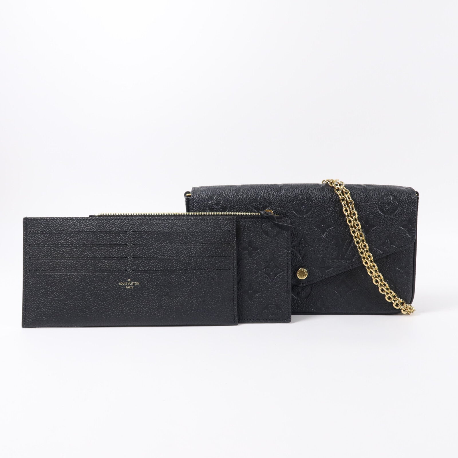 LOUIS VUITTON Monogram Empreinte Felicie Pochette金扣肩背袋