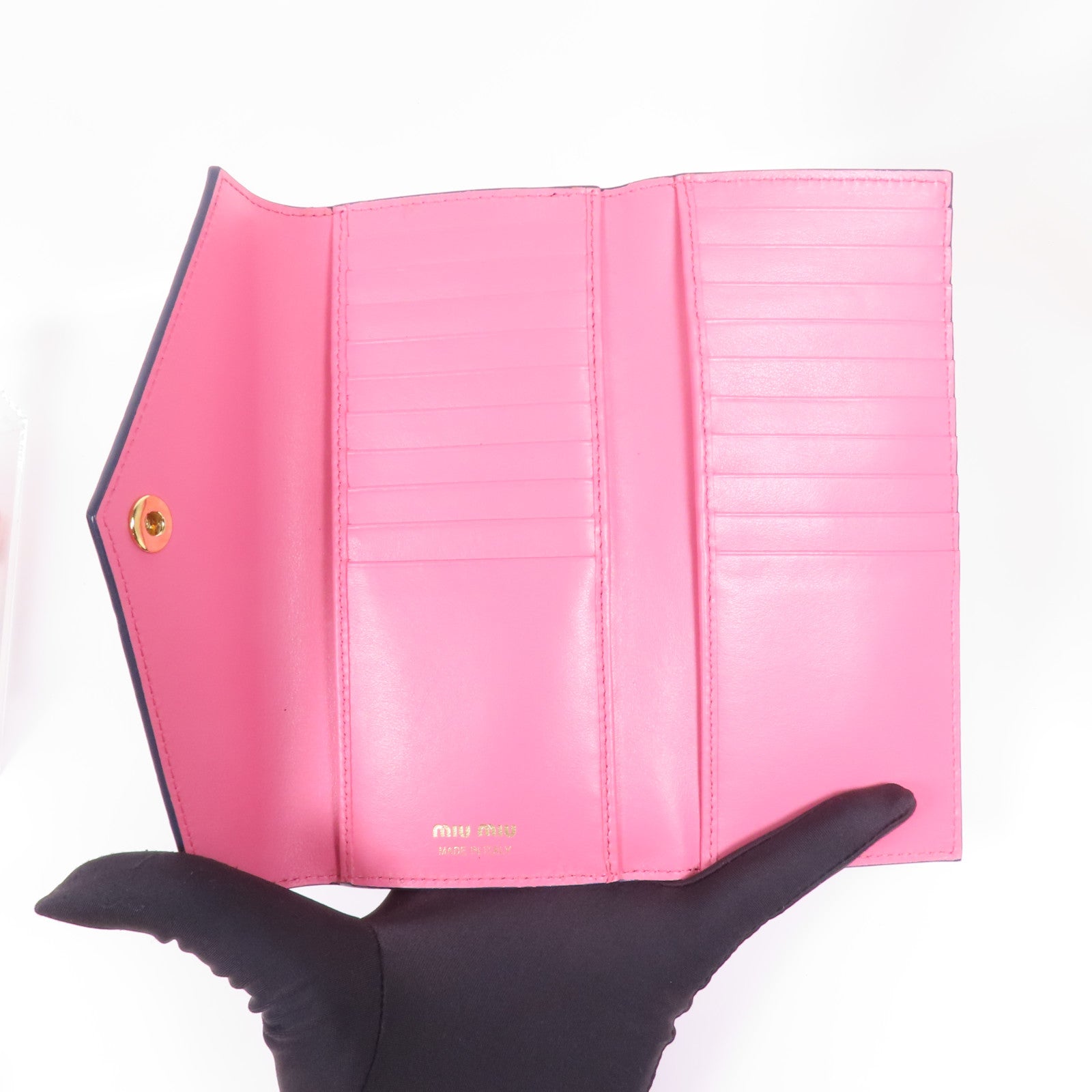 Miu Miu 皮革Long Wallet金扣長錢包