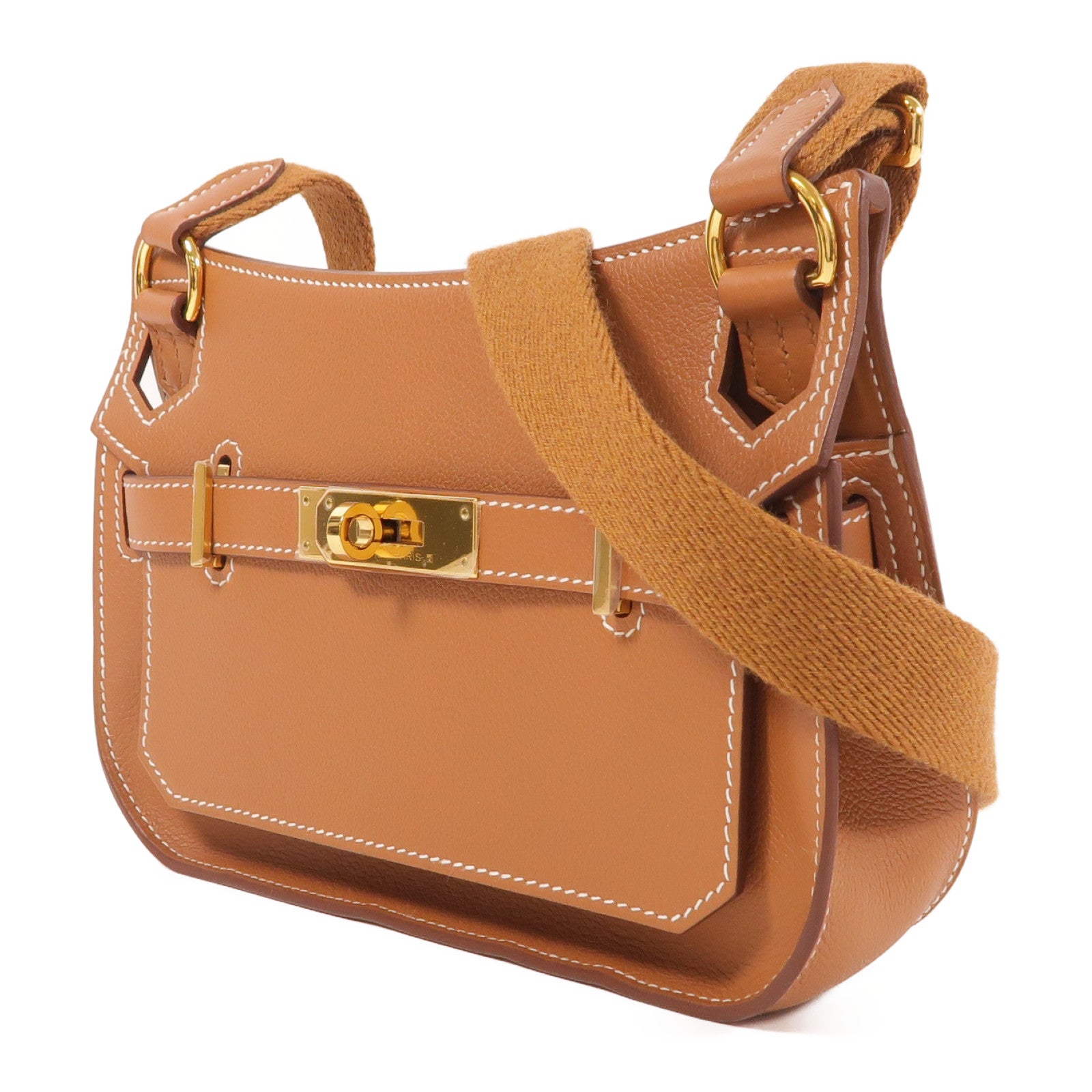 HERMES Evercolor皮革Jypsiere Mini金扣肩背袋