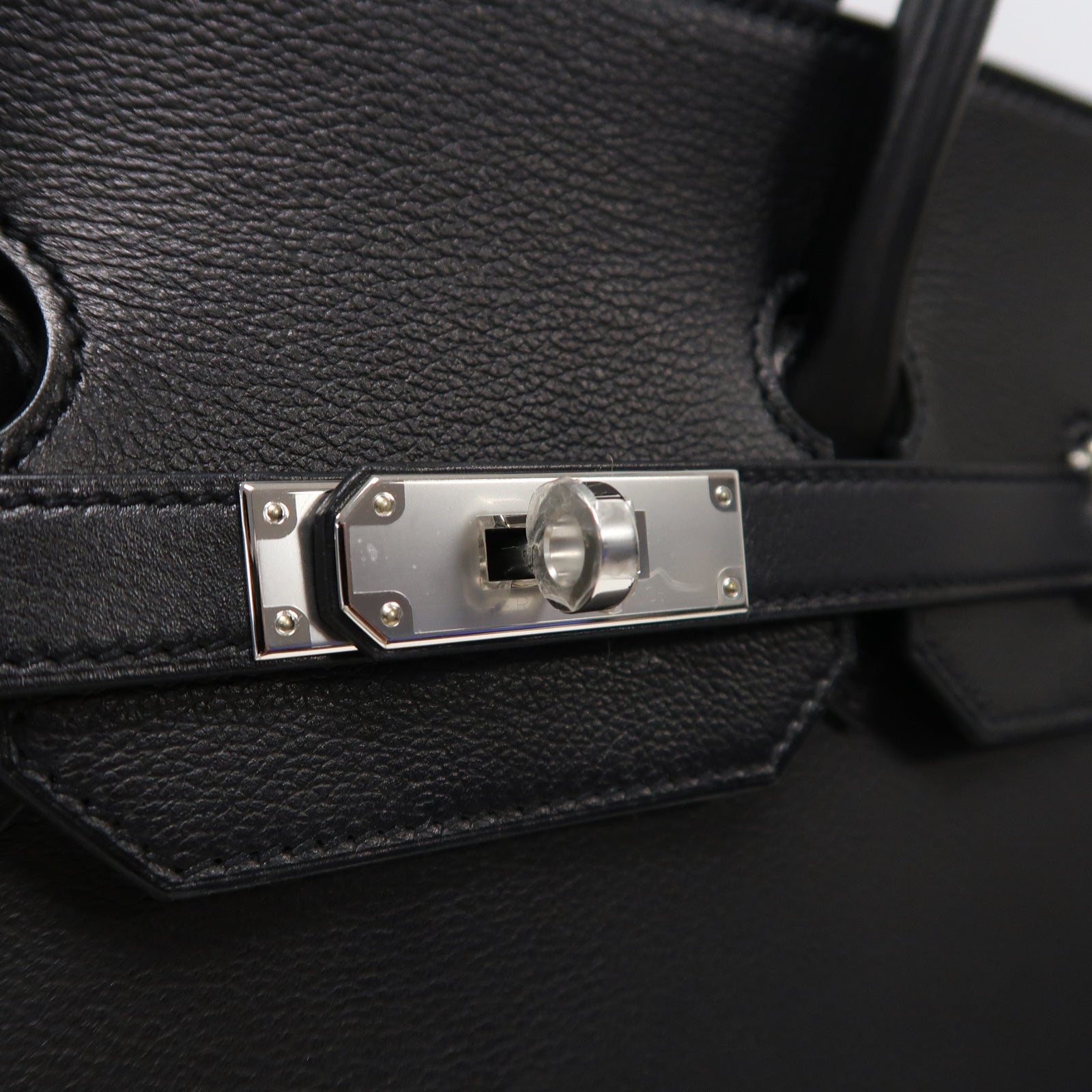 HERMES 【激減優惠】皮革Birkin 35銀扣手挽袋黑色