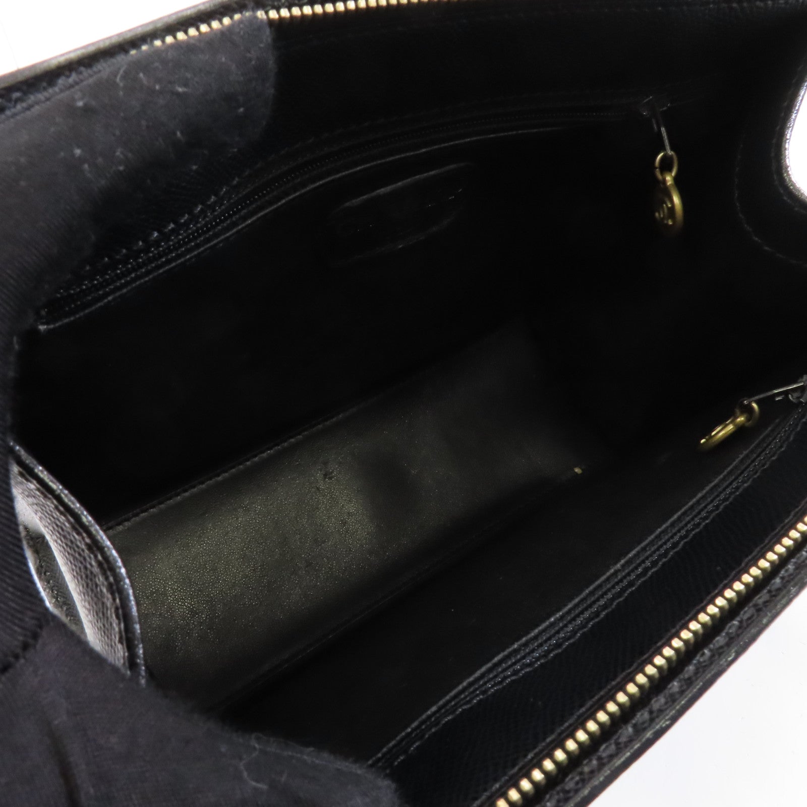 CHANEL 【激減優惠】牛皮皮革Vanity Tote Bag金扣肩背袋黑色