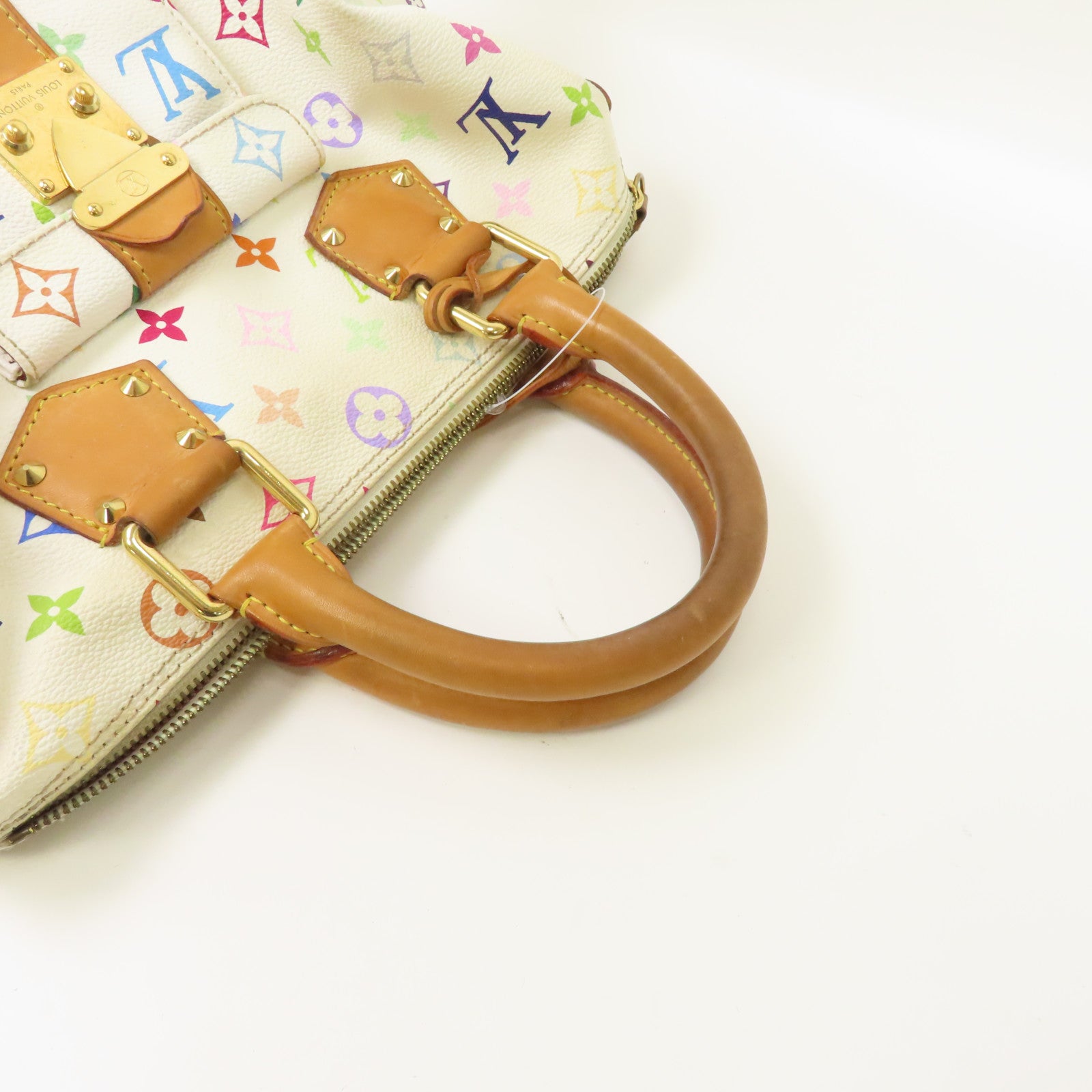 LOUIS VUITTON Monogram Multicolore Speedy 30金扣手挽袋白色/彩色