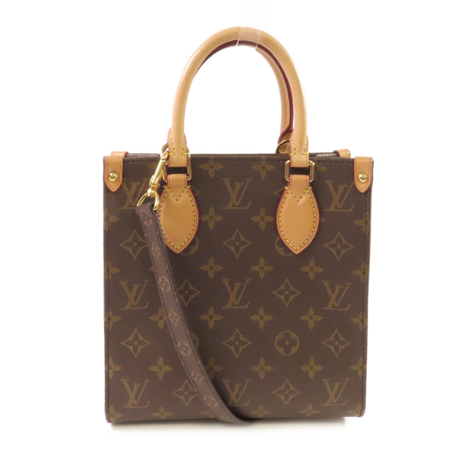 LOUIS VUITTON 【激減優惠】Monogram Sac Plat BB 2Way Shoulder Bag金扣手挽肩背兩用袋啡色