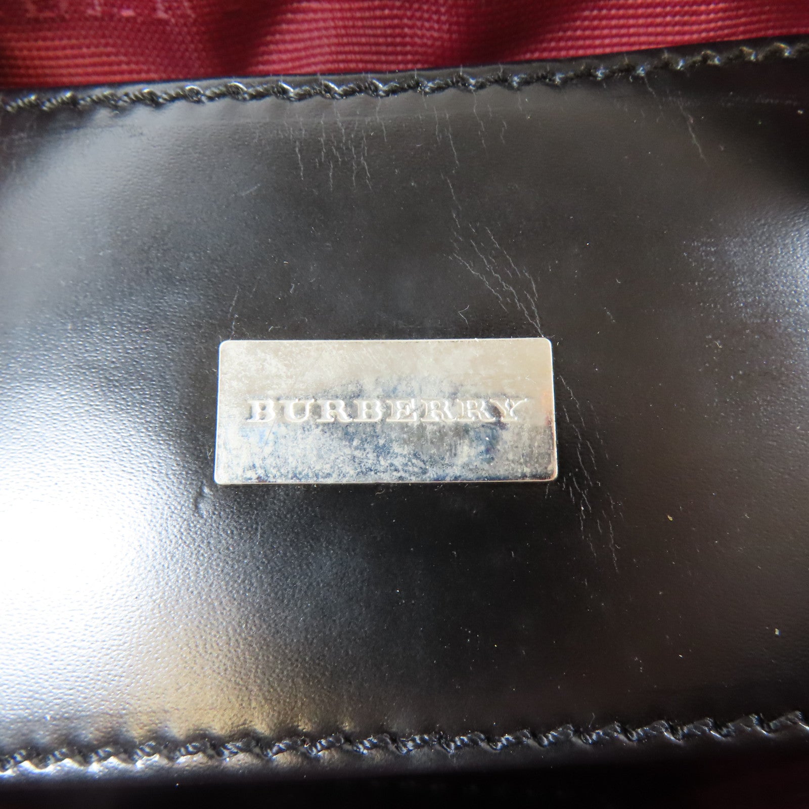 BURBERRY 牛皮皮革Shoulder Bag銀扣肩背袋黑色