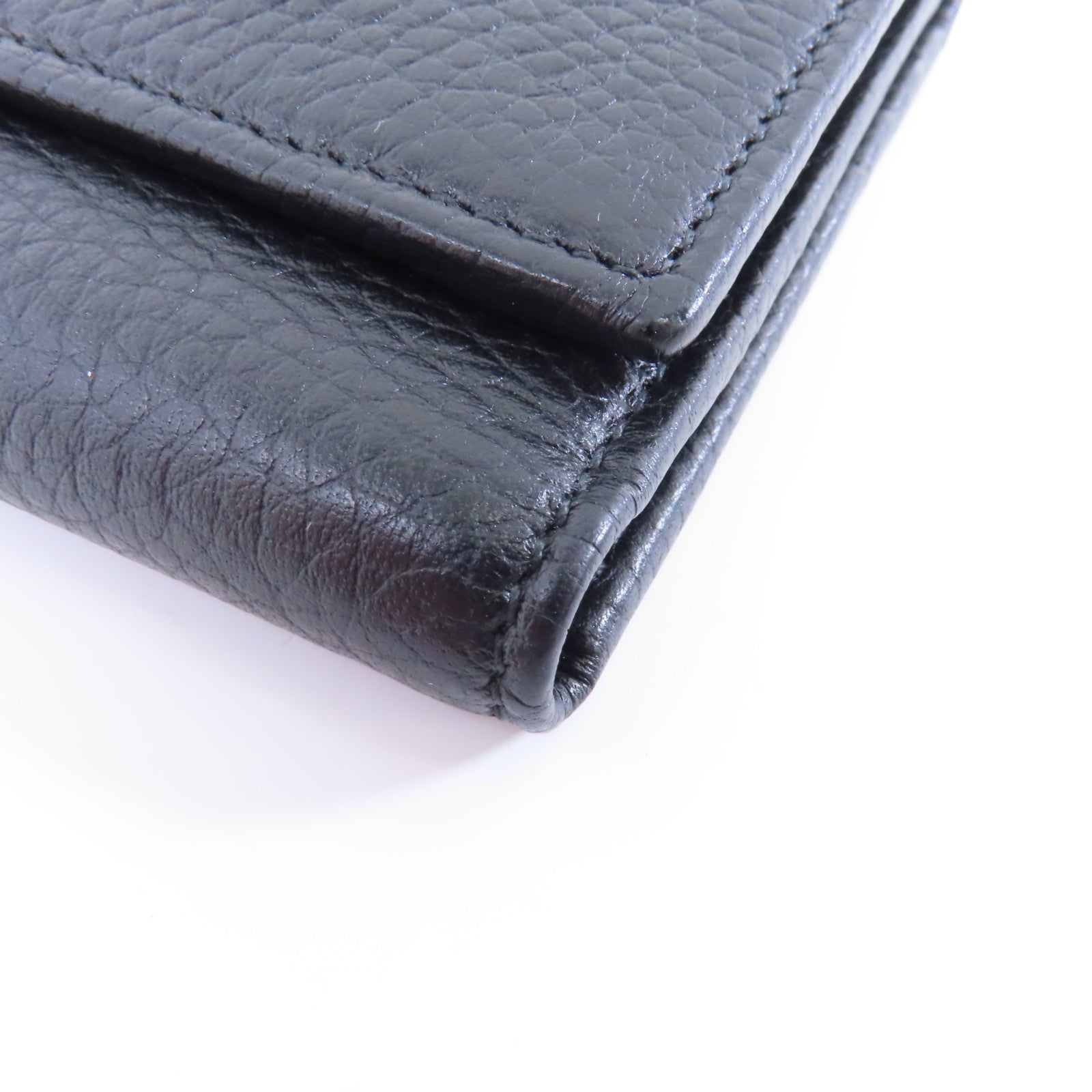 GUCCI 牛皮皮革Wallet金扣錢包黑色