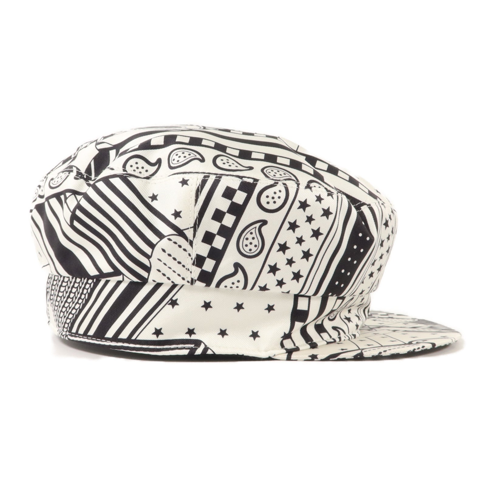 HERMES 絲質/棉質Iris Zigzag Deauville Hat帽子