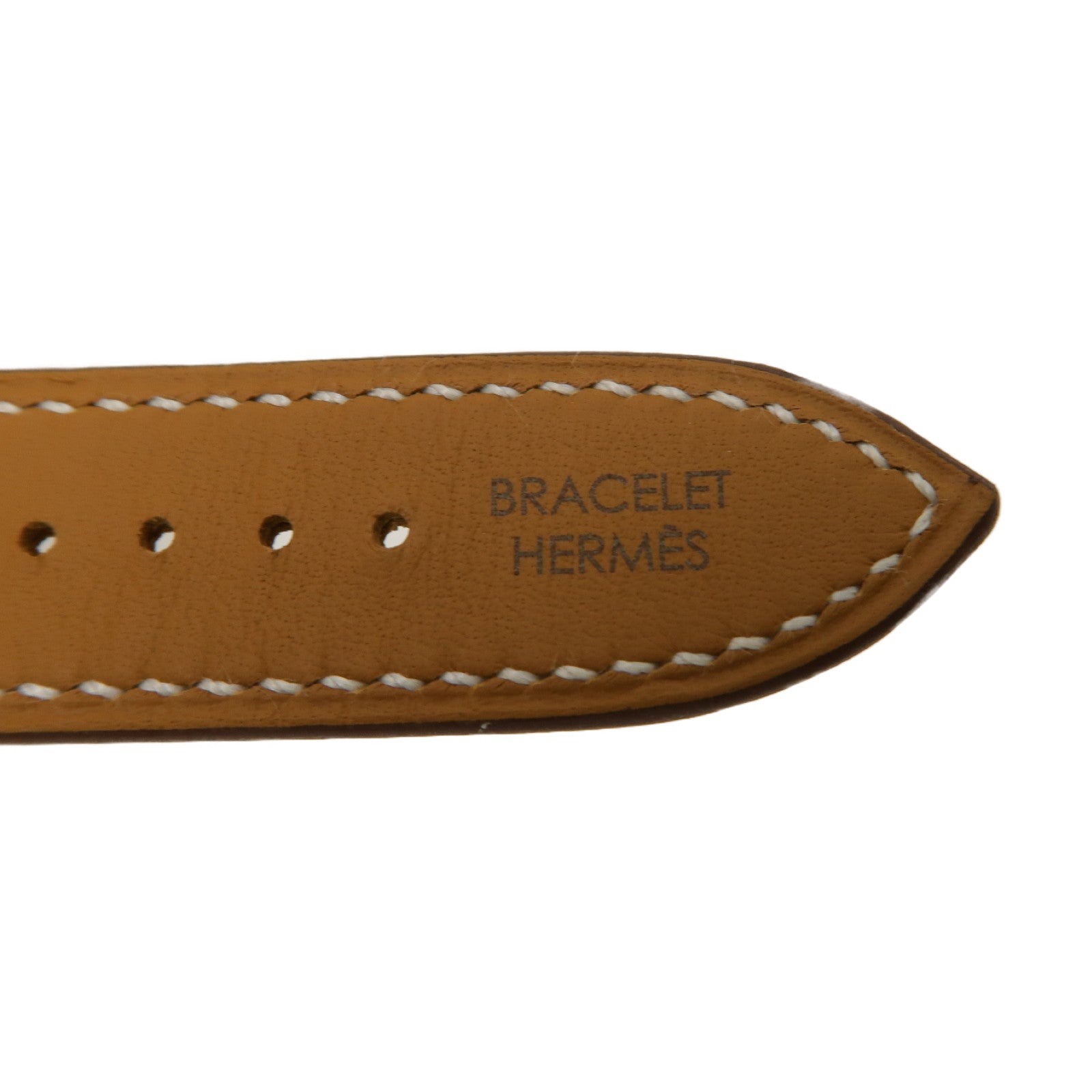 HERMES 不鏽鋼/皮革帶H Watch PM手錶石英機芯白色