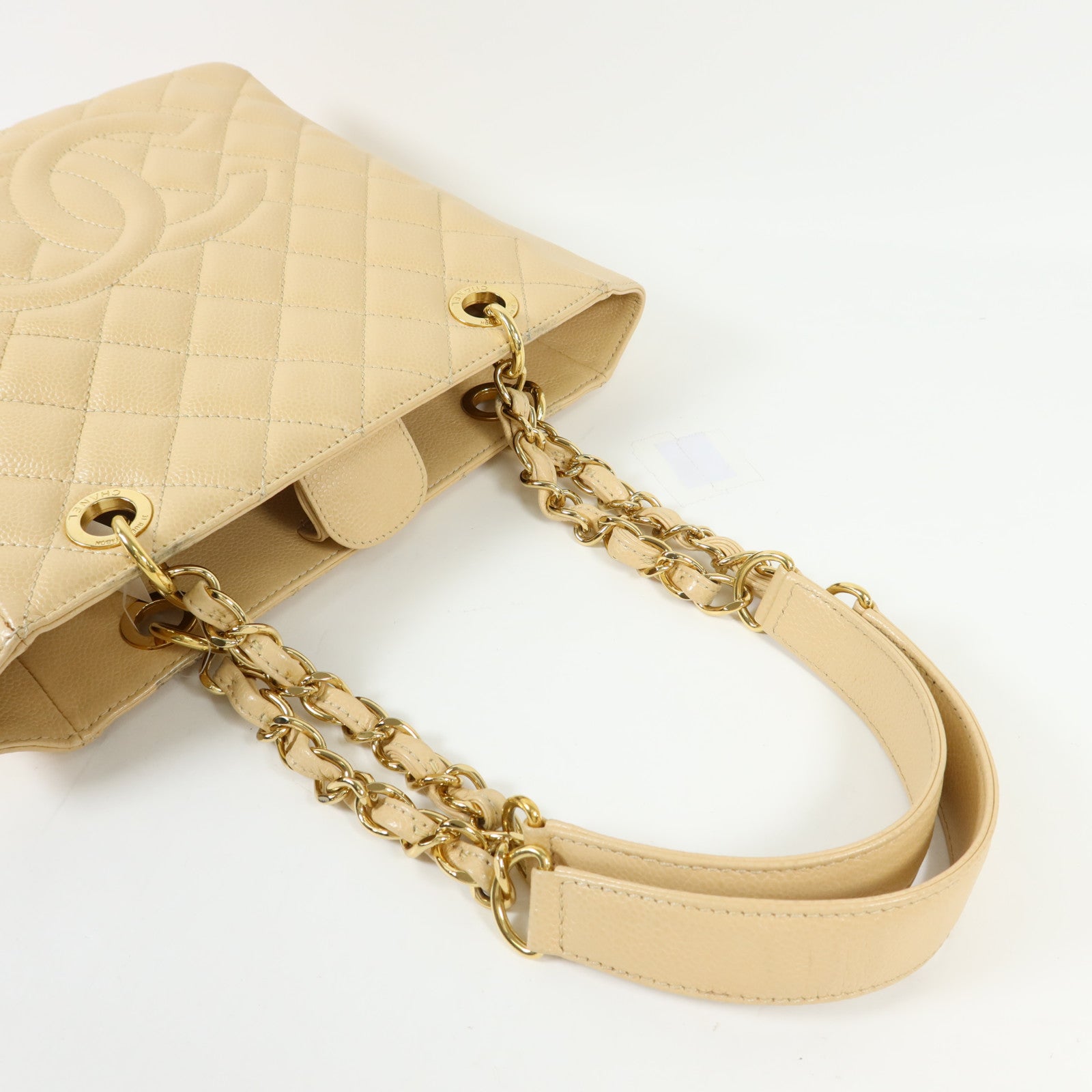 CHANEL 牛皮皮革PST Petite Shopping Tote Bag金扣肩背袋