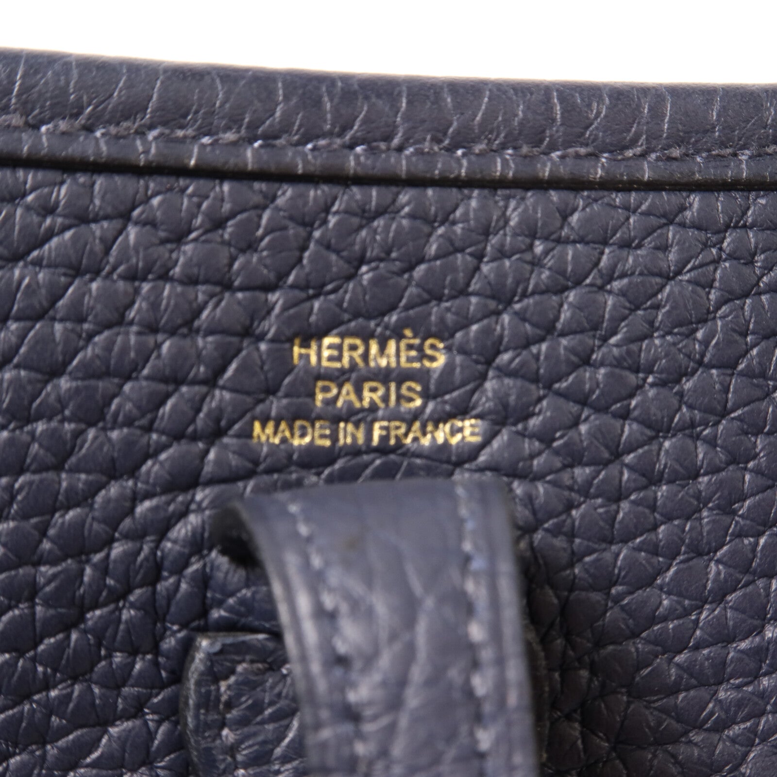 HERMES Clemence皮革Evelyne TPM肩背袋Bleu Nuit