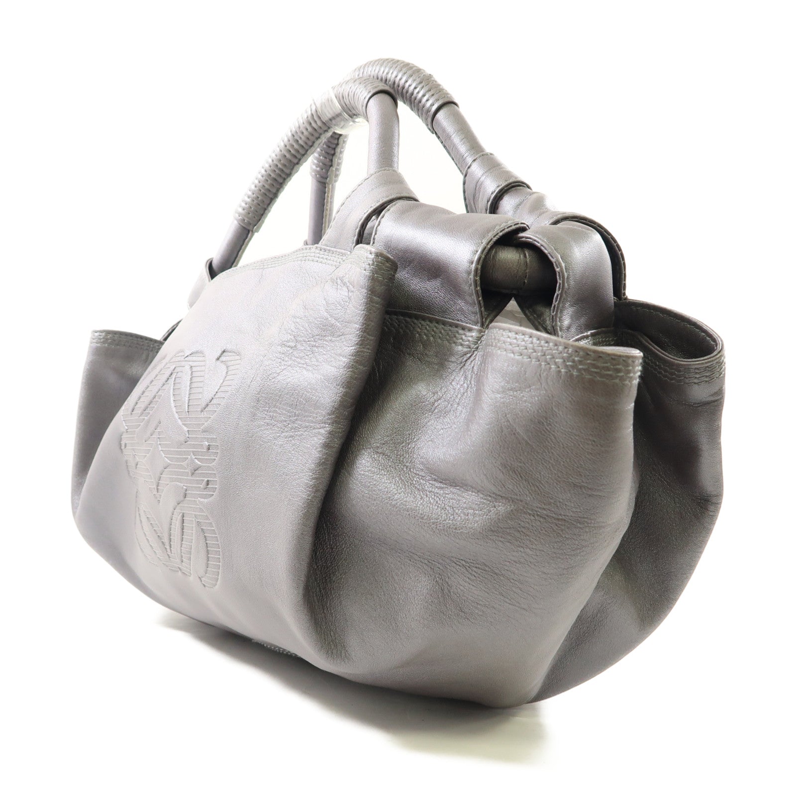 LOEWE 羊皮皮革Mistral銀扣手挽袋