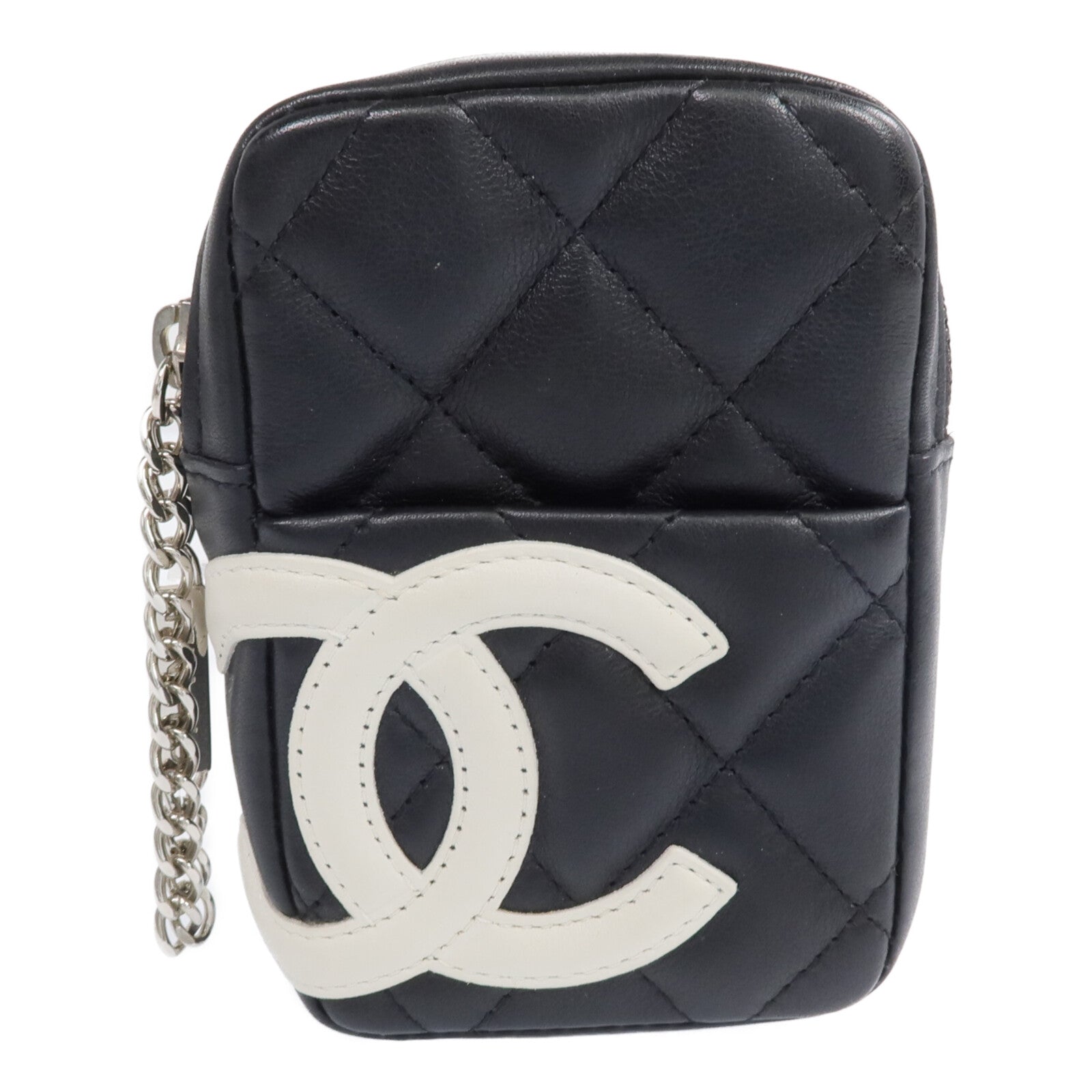 CHANEL 牛皮皮革Cambon Belt Pouch銀扣錢包