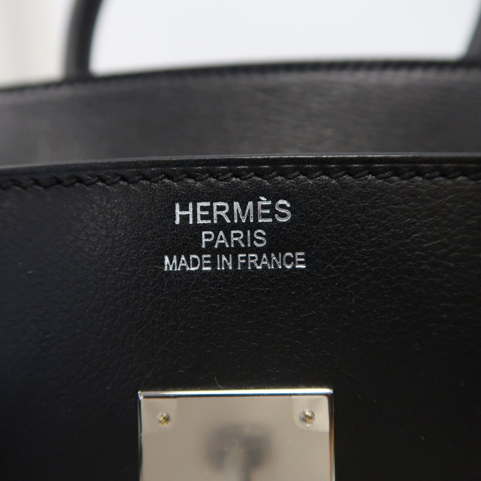 HERMES 【激減優惠】皮革Birkin 35銀扣手挽袋黑色