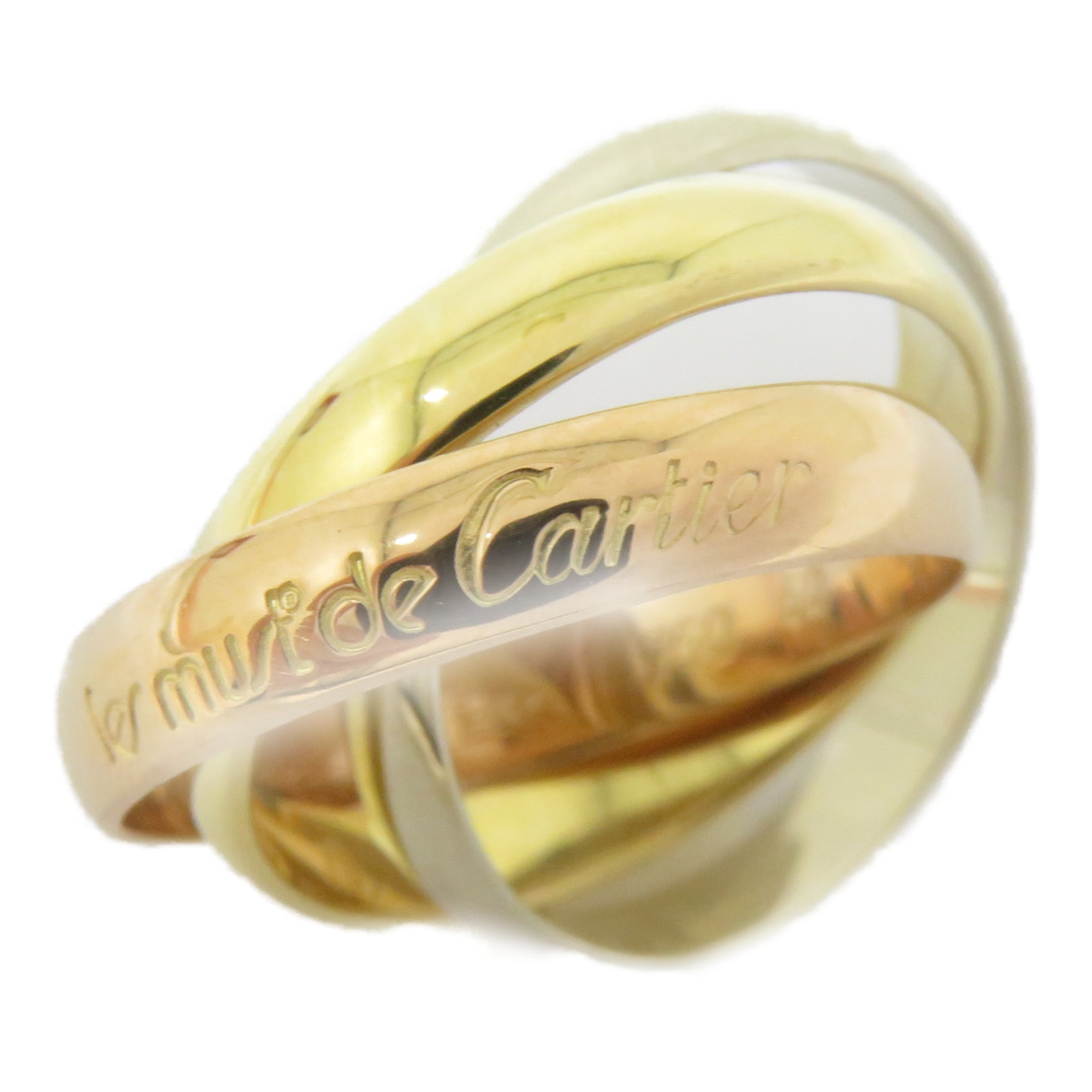 CARTIER 18K黃金/白金/玫瑰金Trinity戒指Cartier#50/US#5.25