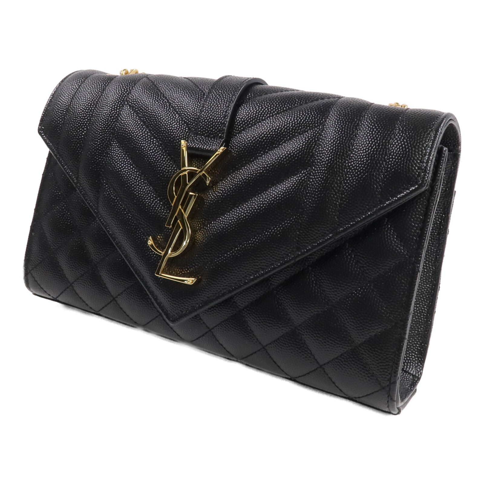 SAINT LAURENT 牛皮皮革Envelope Small Bag金扣鏈帶肩背袋