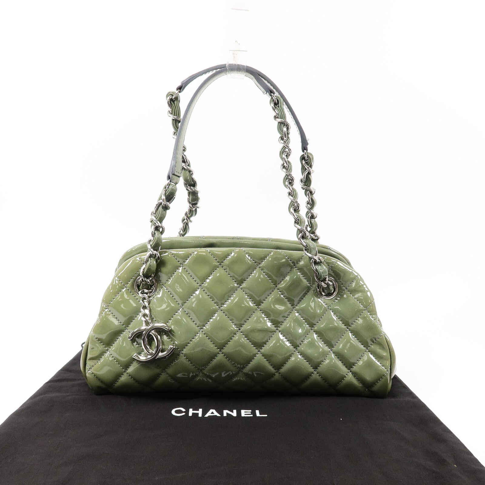 CHANEL 漆皮皮革Chain Shoulder Bag鏈帶肩背袋