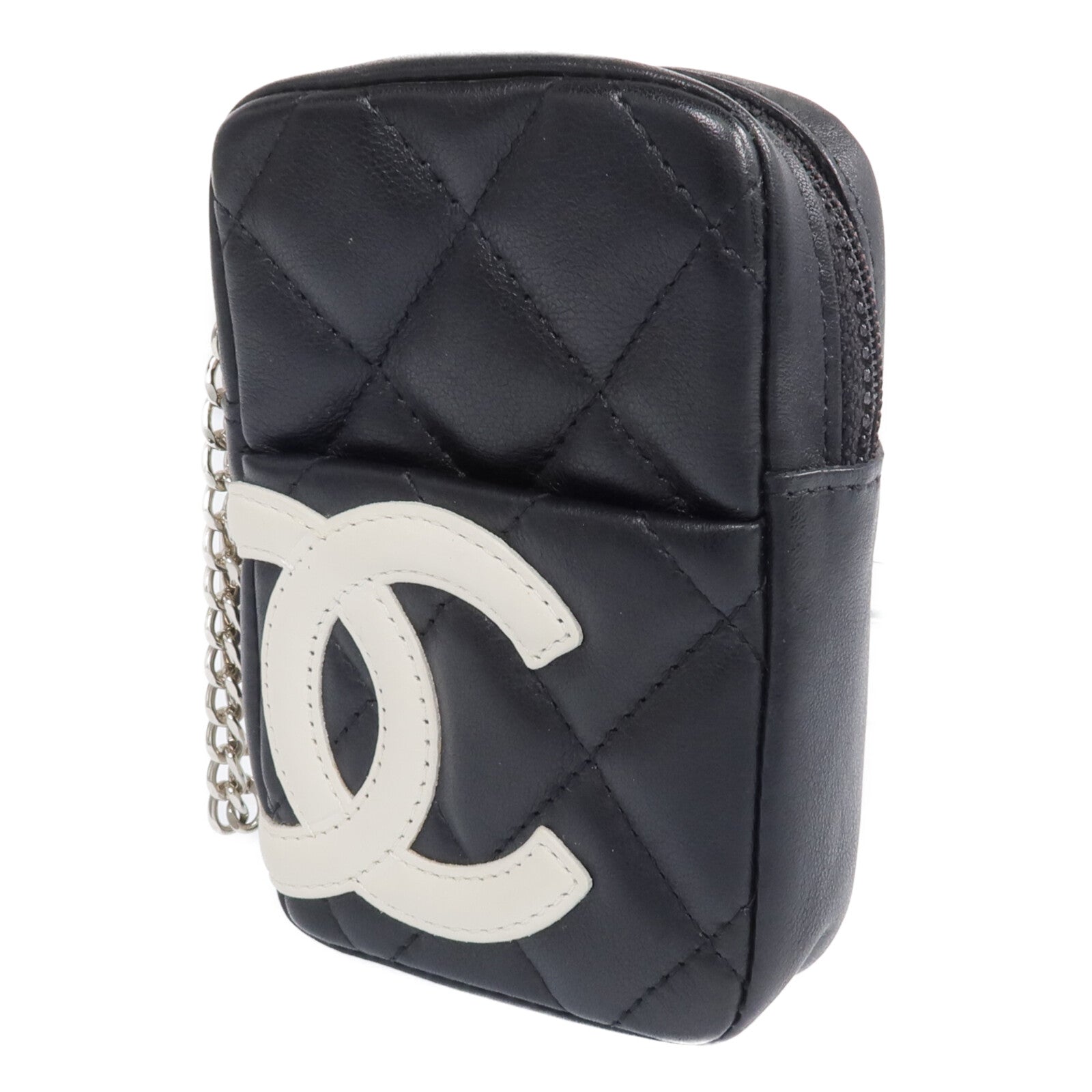 CHANEL 牛皮皮革Cambon Belt Pouch銀扣錢包