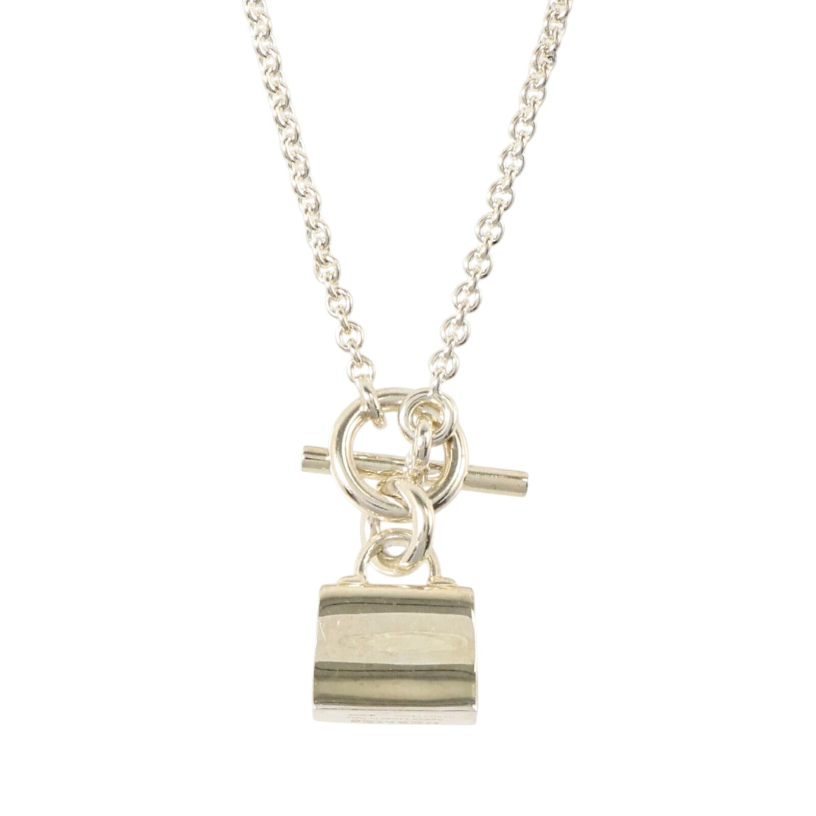 HERMES 925純銀Amulettes Kelly Pendant Necklace銀扣項鏈