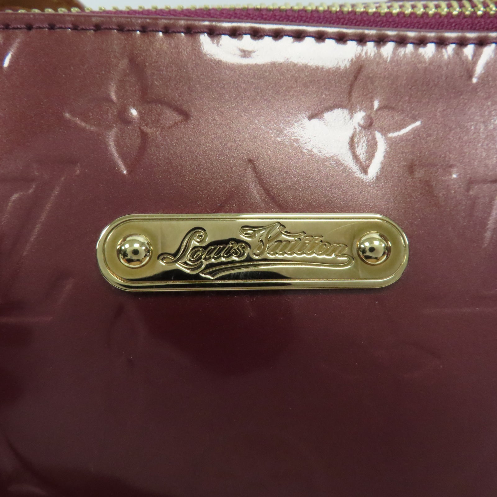 LOUIS VUITTON 【激減優惠】Monogram Vernis Bellevue金扣手挽袋酒紅色