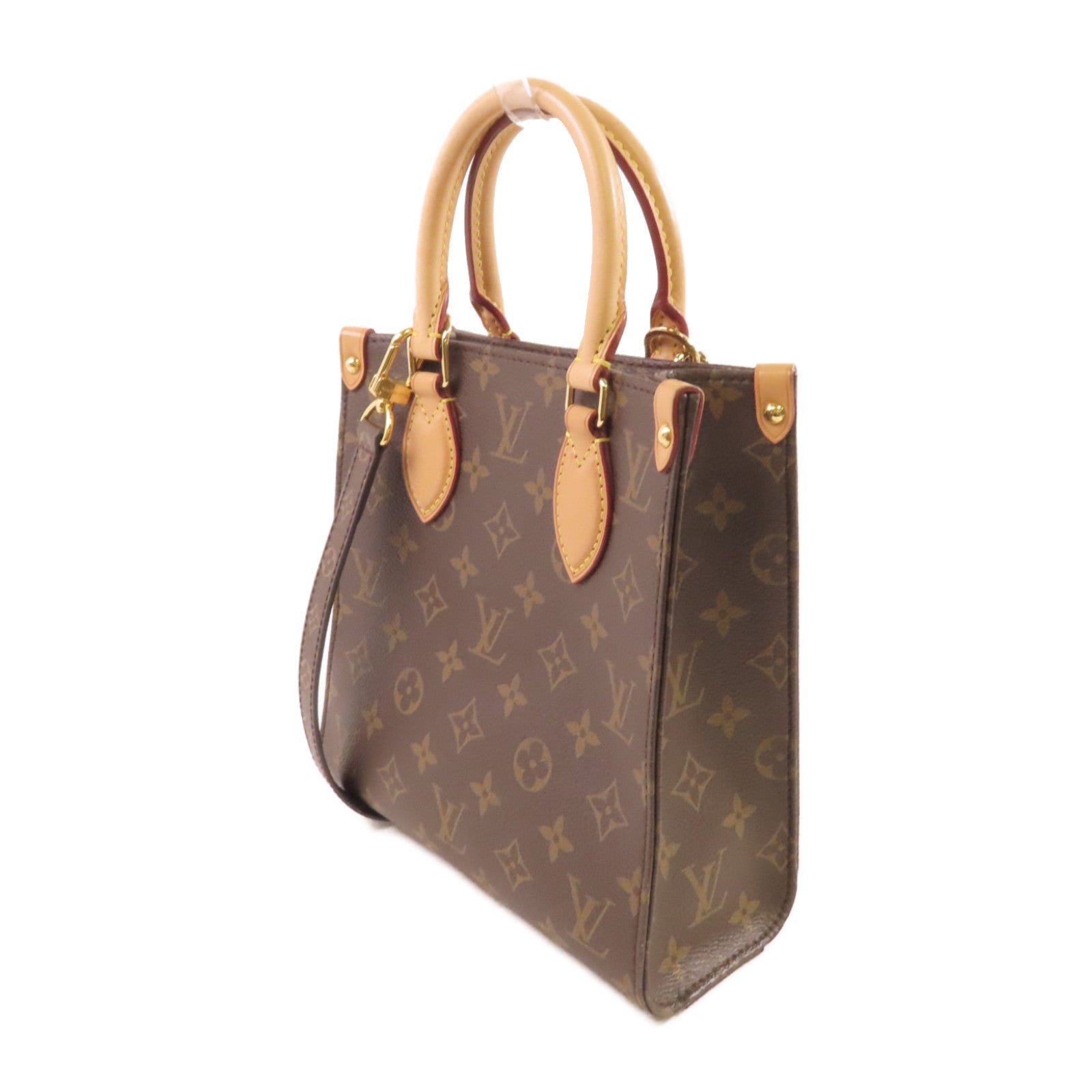 LOUIS VUITTON 【激減優惠】Monogram Sac Plat BB 2Way Shoulder Bag金扣手挽肩背兩用袋啡色