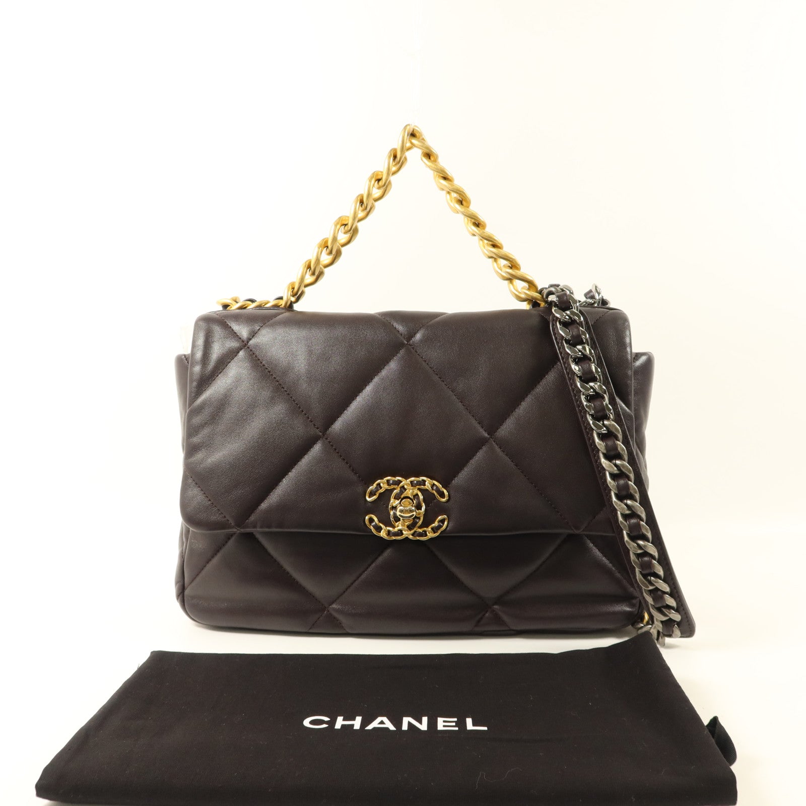 CHANEL 羊皮皮革Chanel 19手挽肩背兩用袋