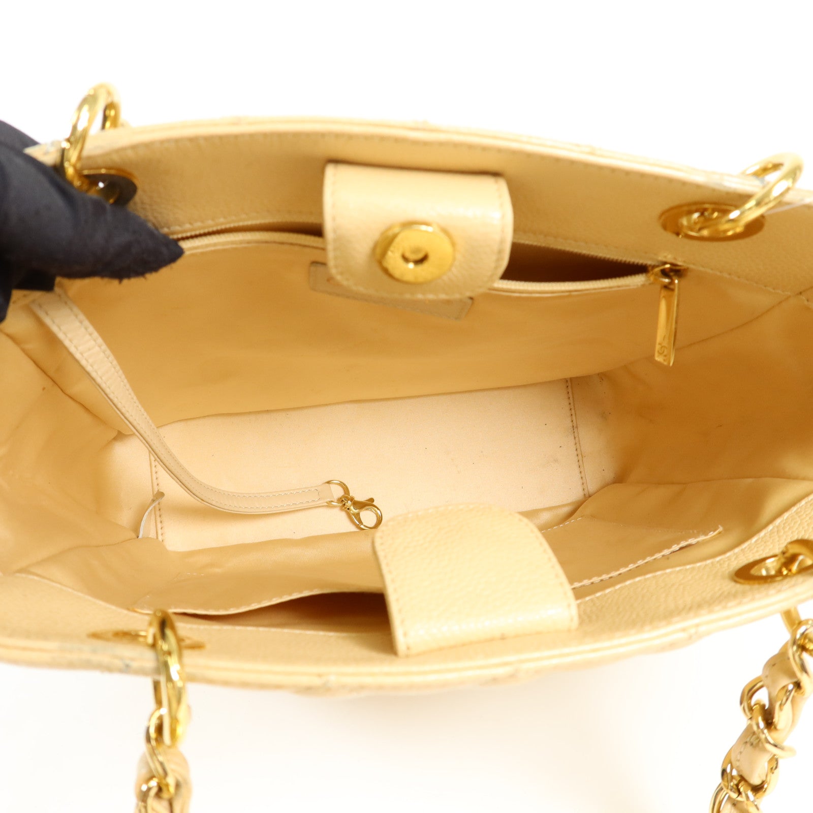 CHANEL 牛皮皮革PST Petite Shopping Tote Bag金扣肩背袋