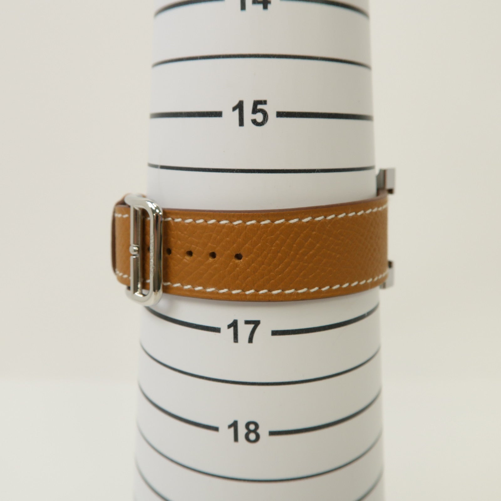 HERMES 不鏽鋼/皮革帶H Watch PM手錶石英機芯白色