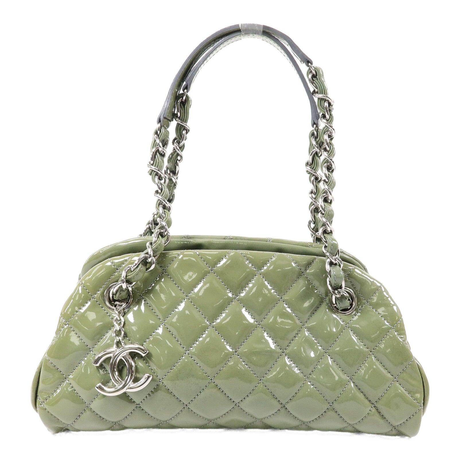 CHANEL 漆皮皮革Chain Shoulder Bag鏈帶肩背袋