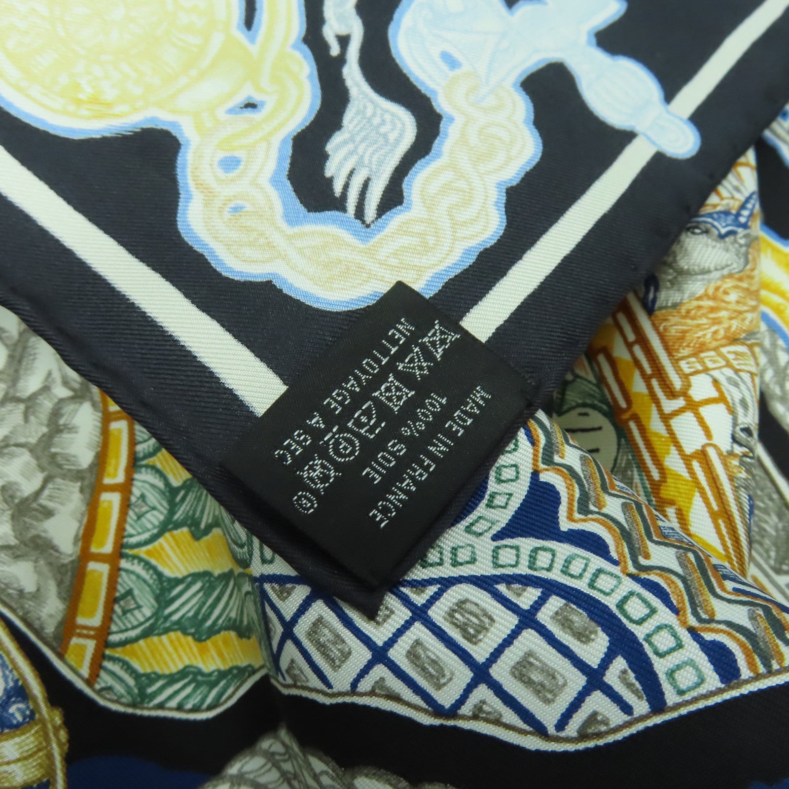 HERMES 【激減優惠】絲質Scarf 90x90絲巾深藍色/藍色
