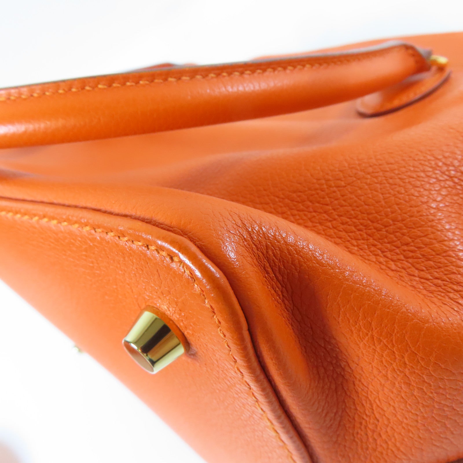 HERMES 【激減優惠】Evercolor皮革Tool Box 20 2 Way Shoulder Bag金扣手挽肩背兩用袋火焰橘