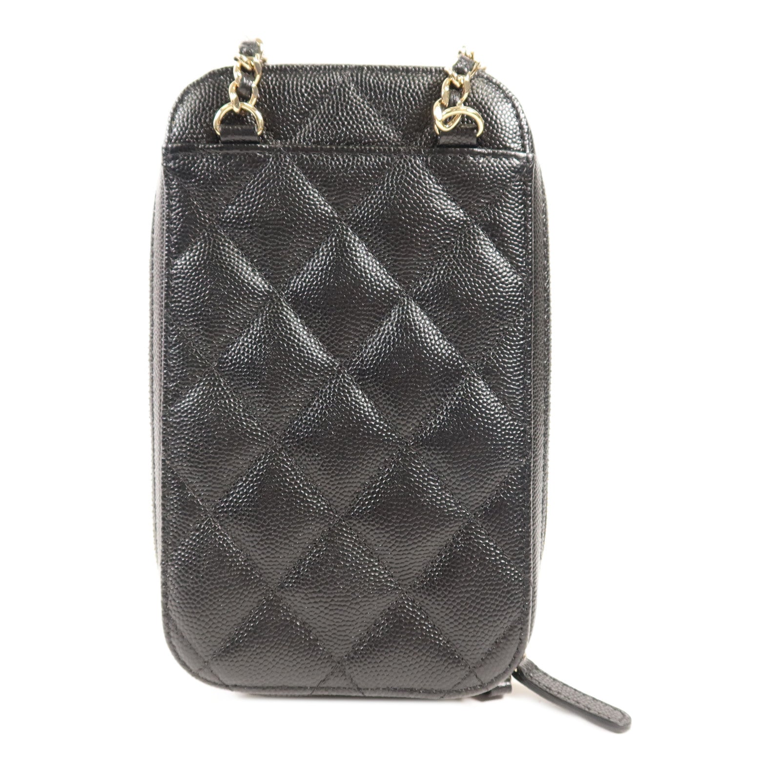 CHANEL 牛皮皮革Phone Bag金扣鏈帶肩背袋