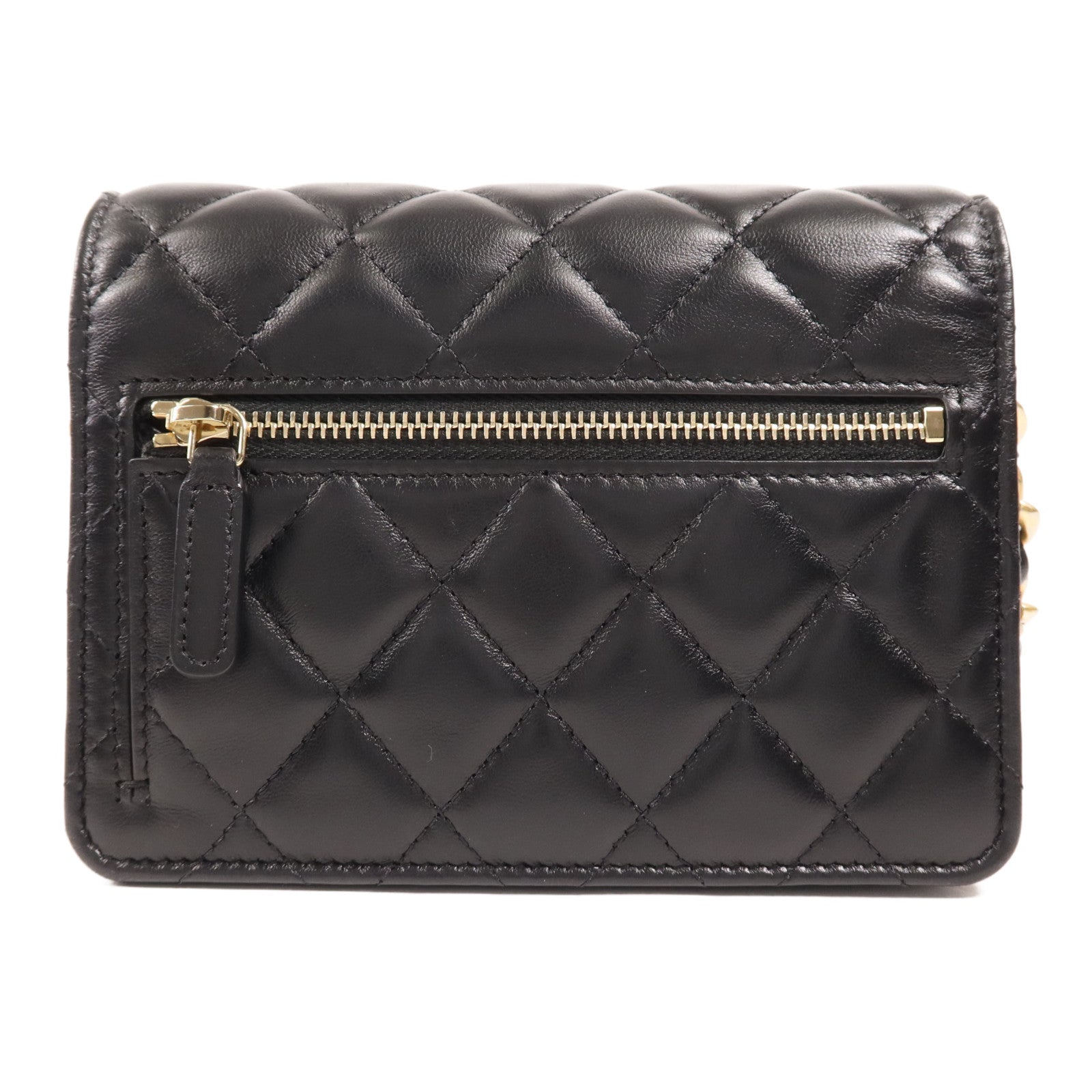 CHANEL 羊皮皮革Mini WOC金扣鏈帶肩背袋