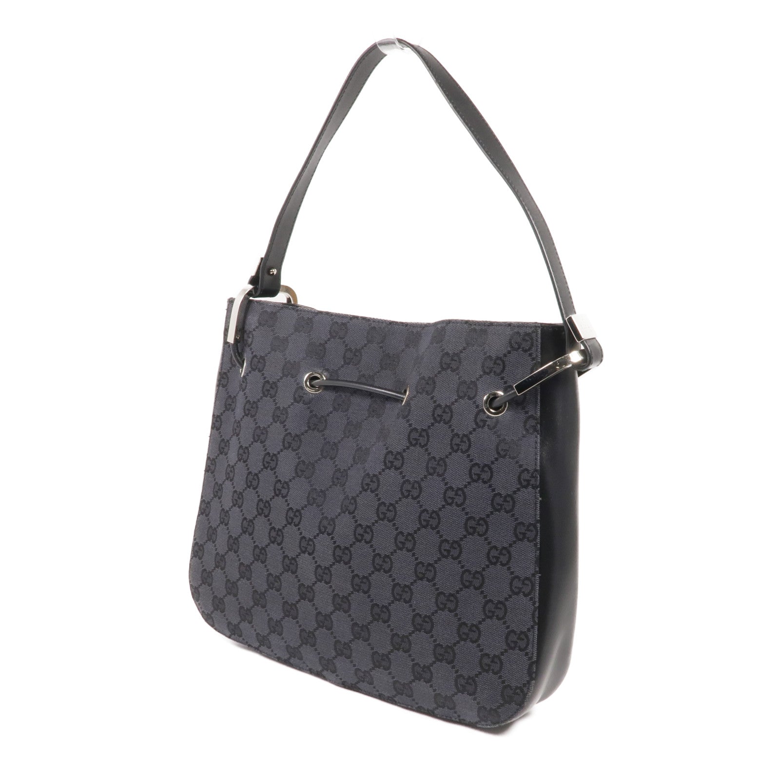 GUCCI 帆布Handbag銀扣手挽袋