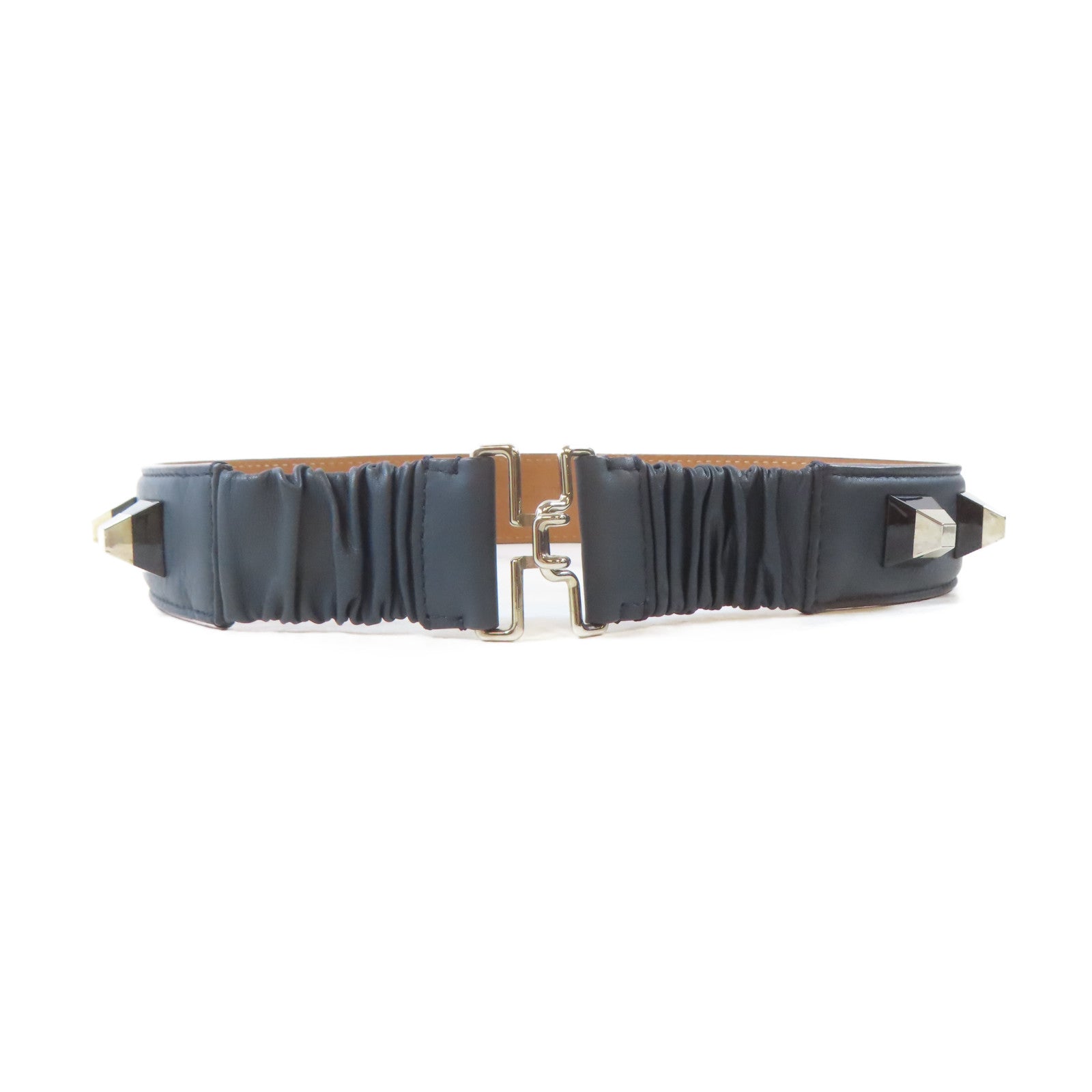 FENDI (PRICE DOWN) SHW Belt Calfskin Leather Black