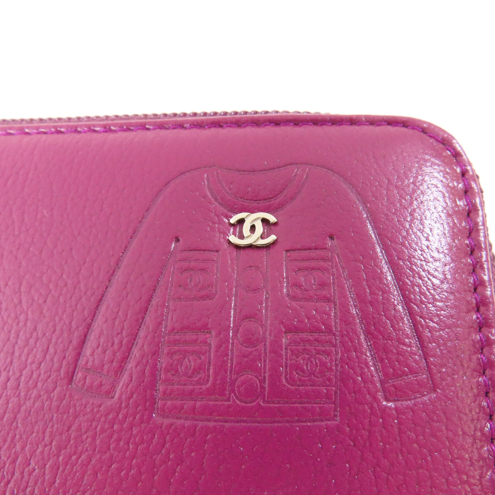CHANEL 【激減優惠】牛皮皮革Wallet銀扣長錢包