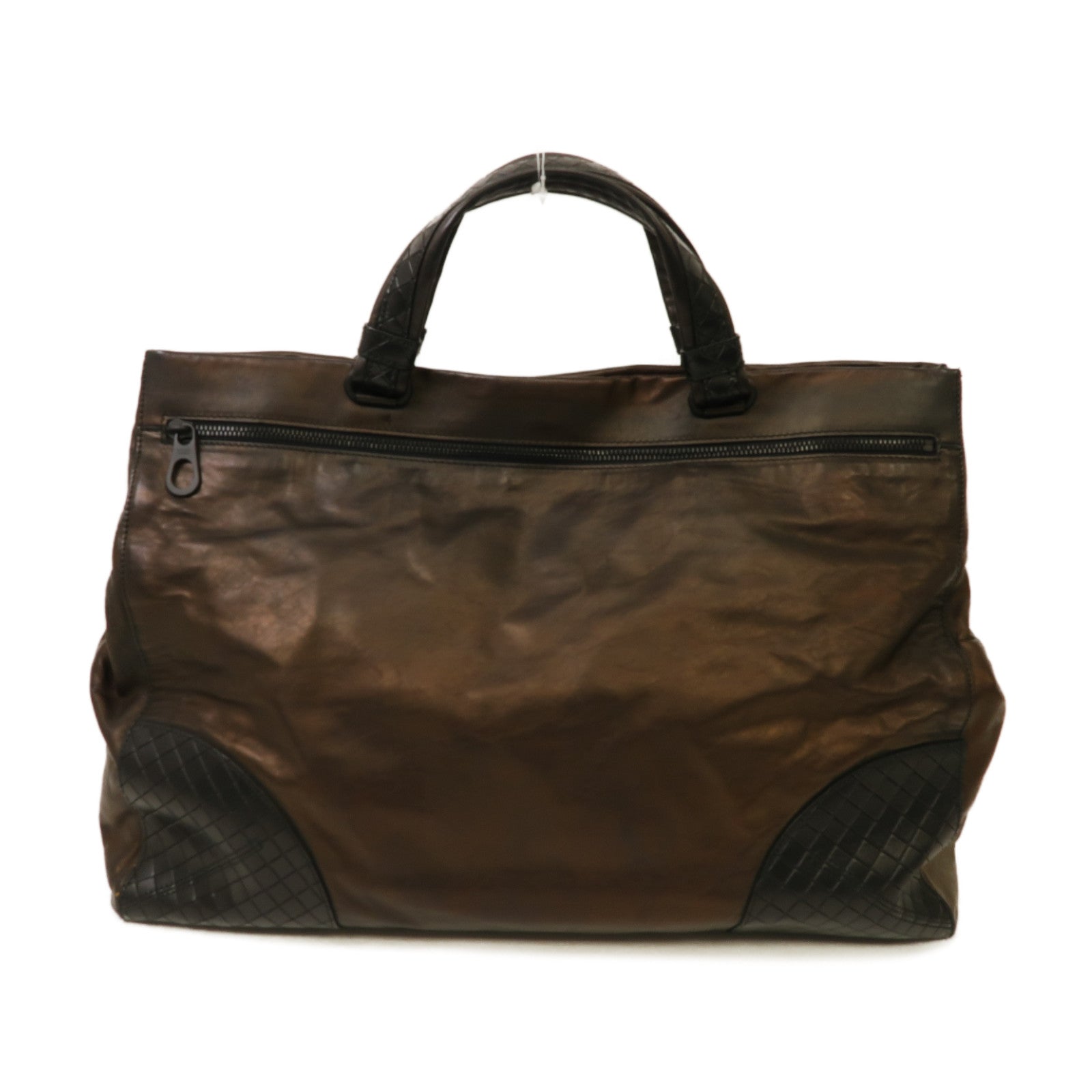 BOTTEGA VENETA 【激減優惠】牛皮皮革Tote Bag手挽袋啡色/黑色