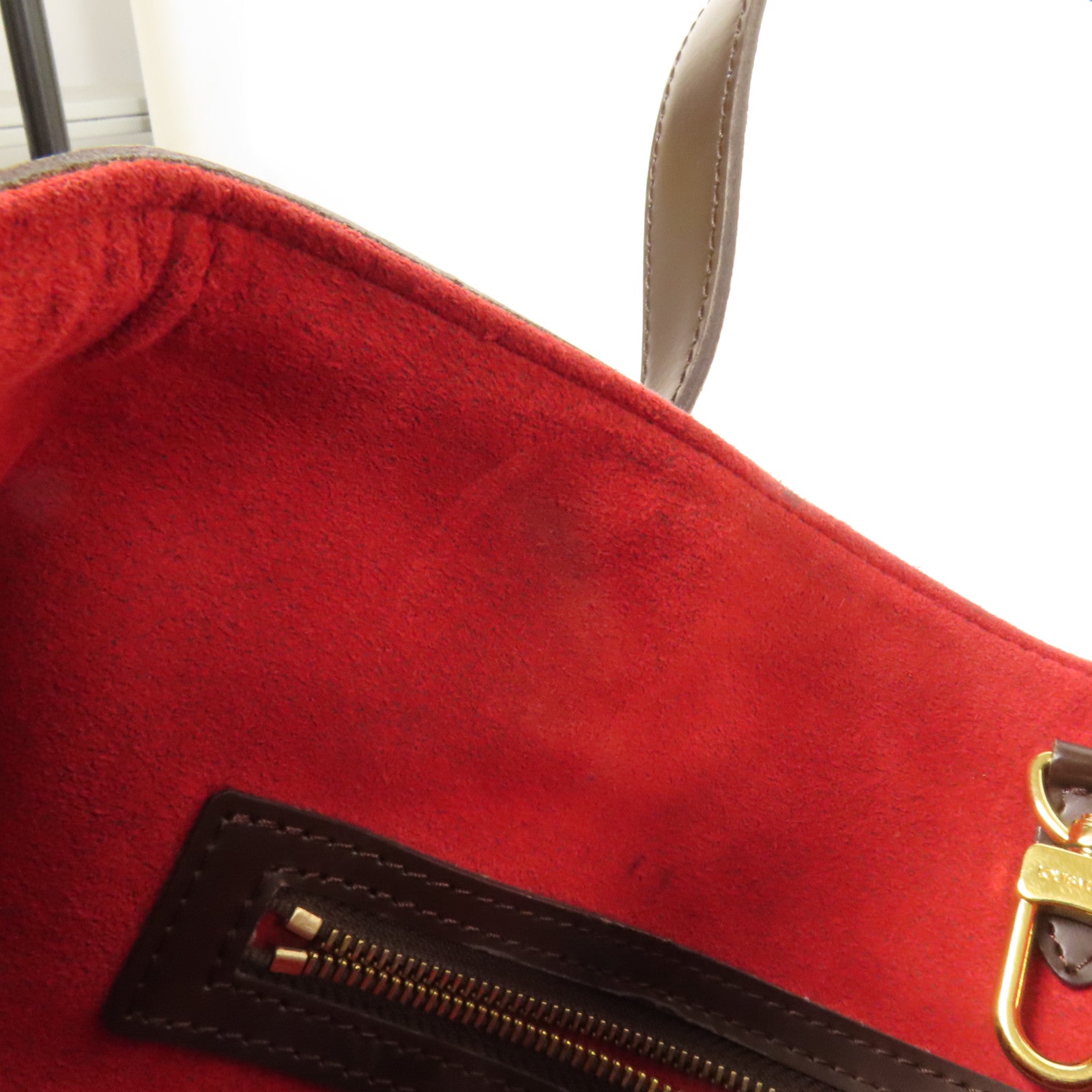 LOUIS VUITTON Damier Hampstead MM金扣手挽袋