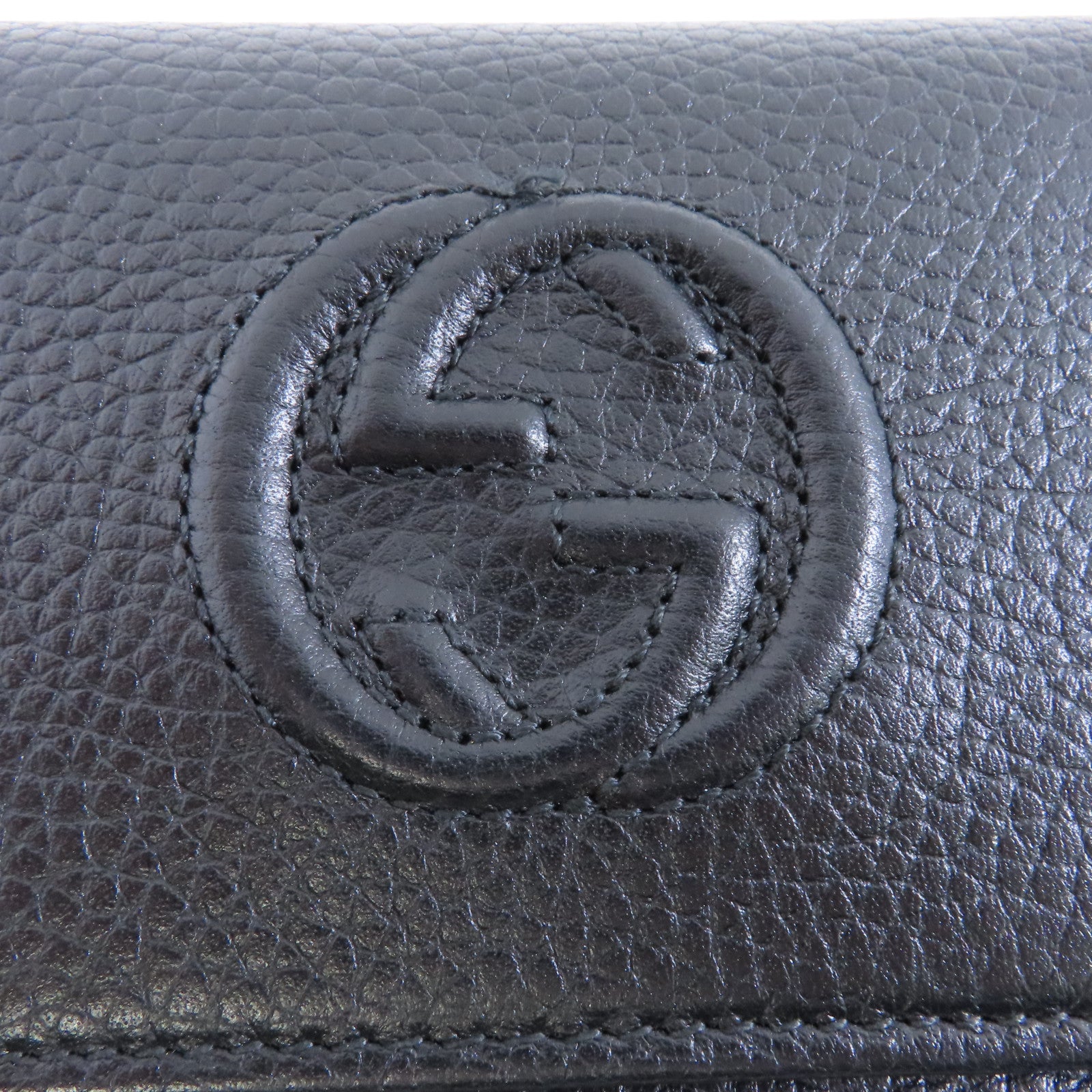 GUCCI 牛皮皮革Wallet金扣錢包黑色