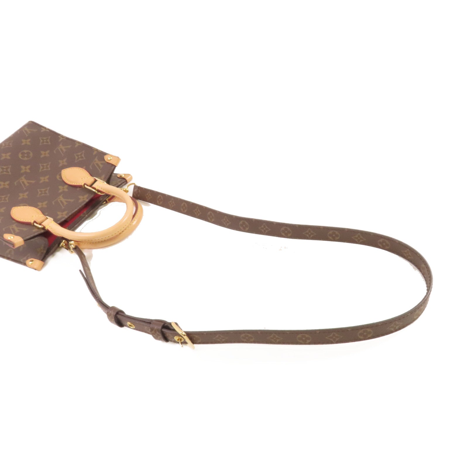 LOUIS VUITTON 【激減優惠】Monogram Sac Plat BB 2Way Shoulder Bag金扣手挽肩背兩用袋啡色