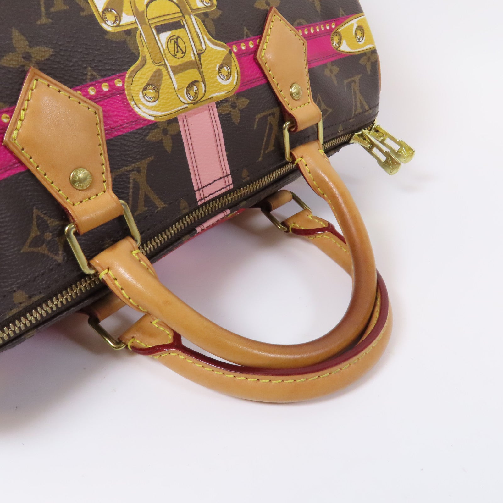 LOUIS VUITTON Monogram Summer Trunk Speedy 30金扣手挽肩背兩用袋啡色