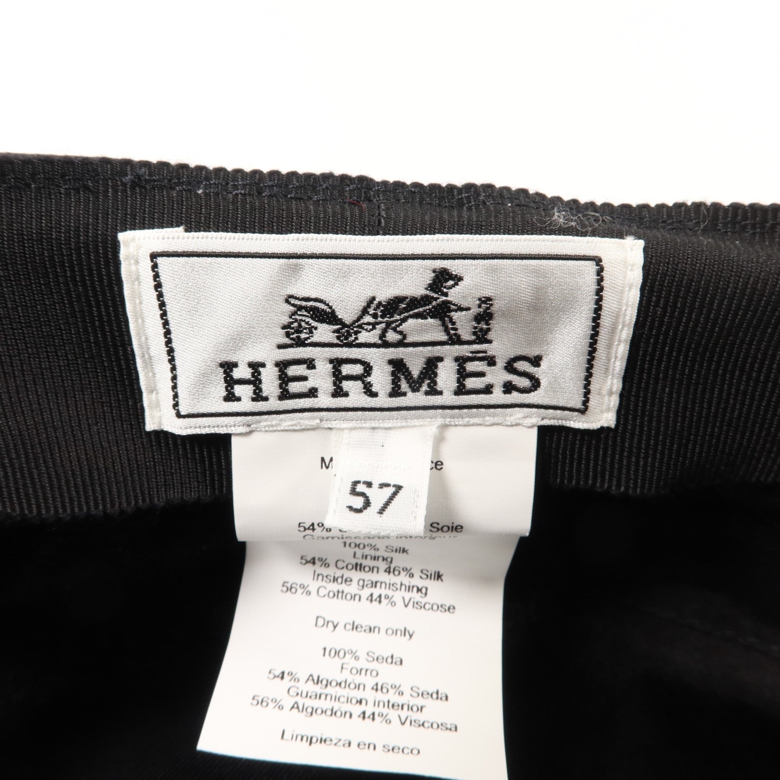 HERMES 絲質/棉質Iris Zigzag Deauville Hat帽子
