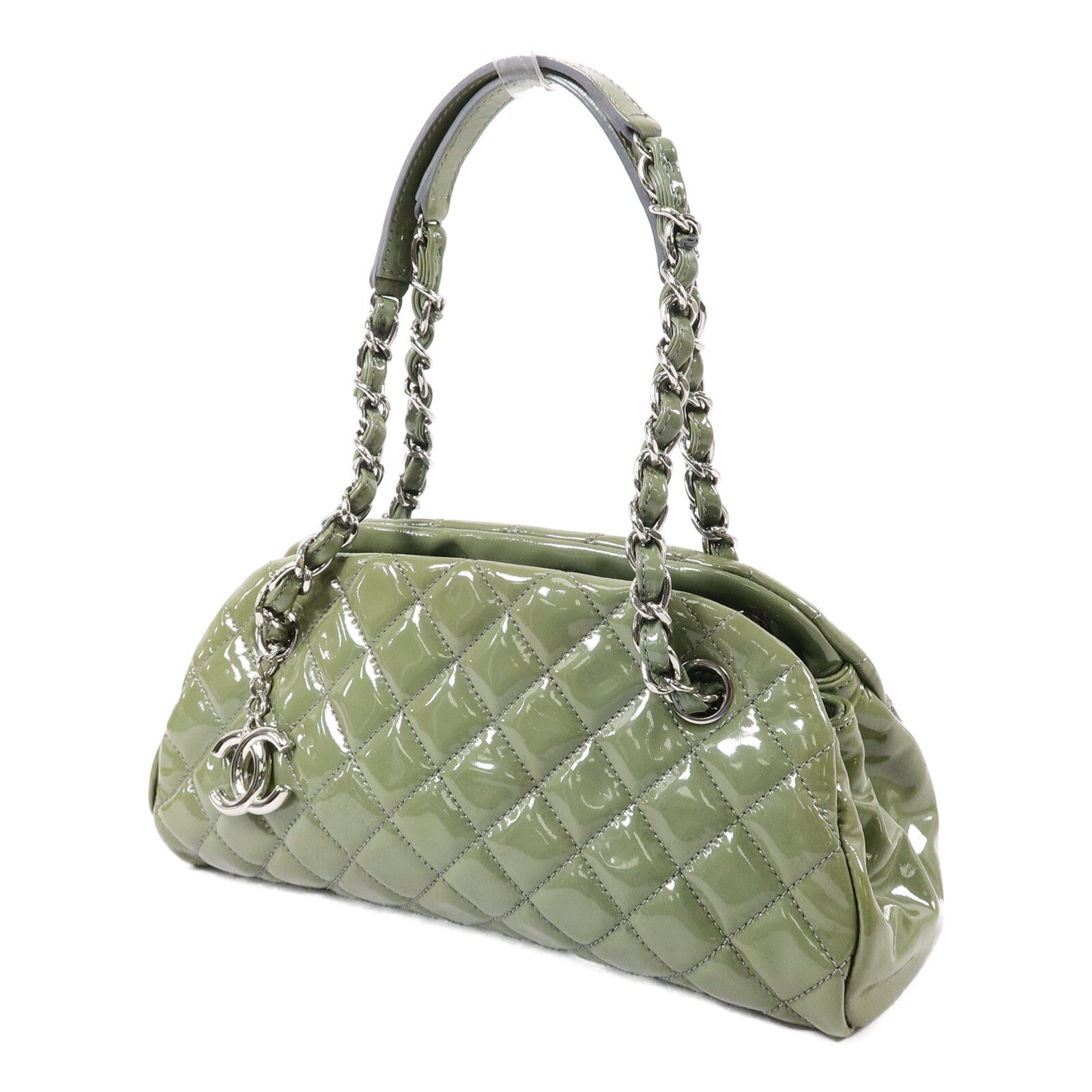 CHANEL 漆皮皮革Chain Shoulder Bag鏈帶肩背袋