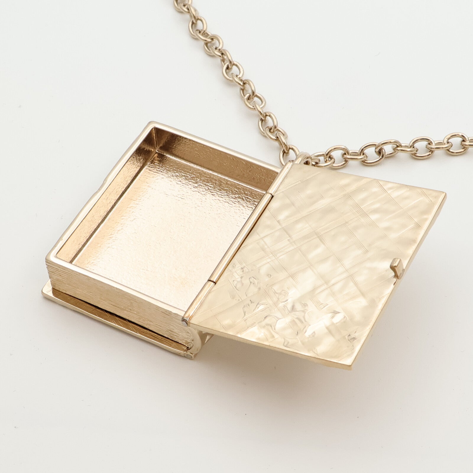 CHANEL 金屬/琺瑯Lion Book Locket項鍊