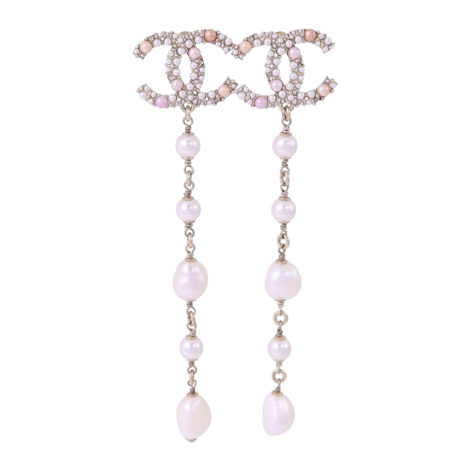 CHANEL 金屬/PVC/水鑽Earrings金扣耳環