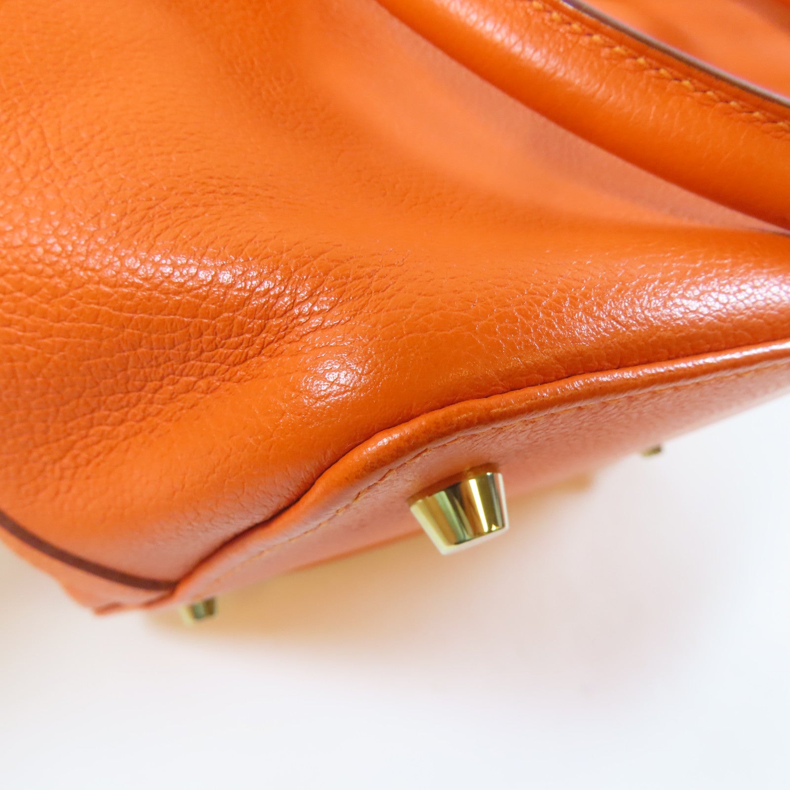 HERMES 【激減優惠】Evercolor皮革Tool Box 20 2 Way Shoulder Bag金扣手挽肩背兩用袋火焰橘
