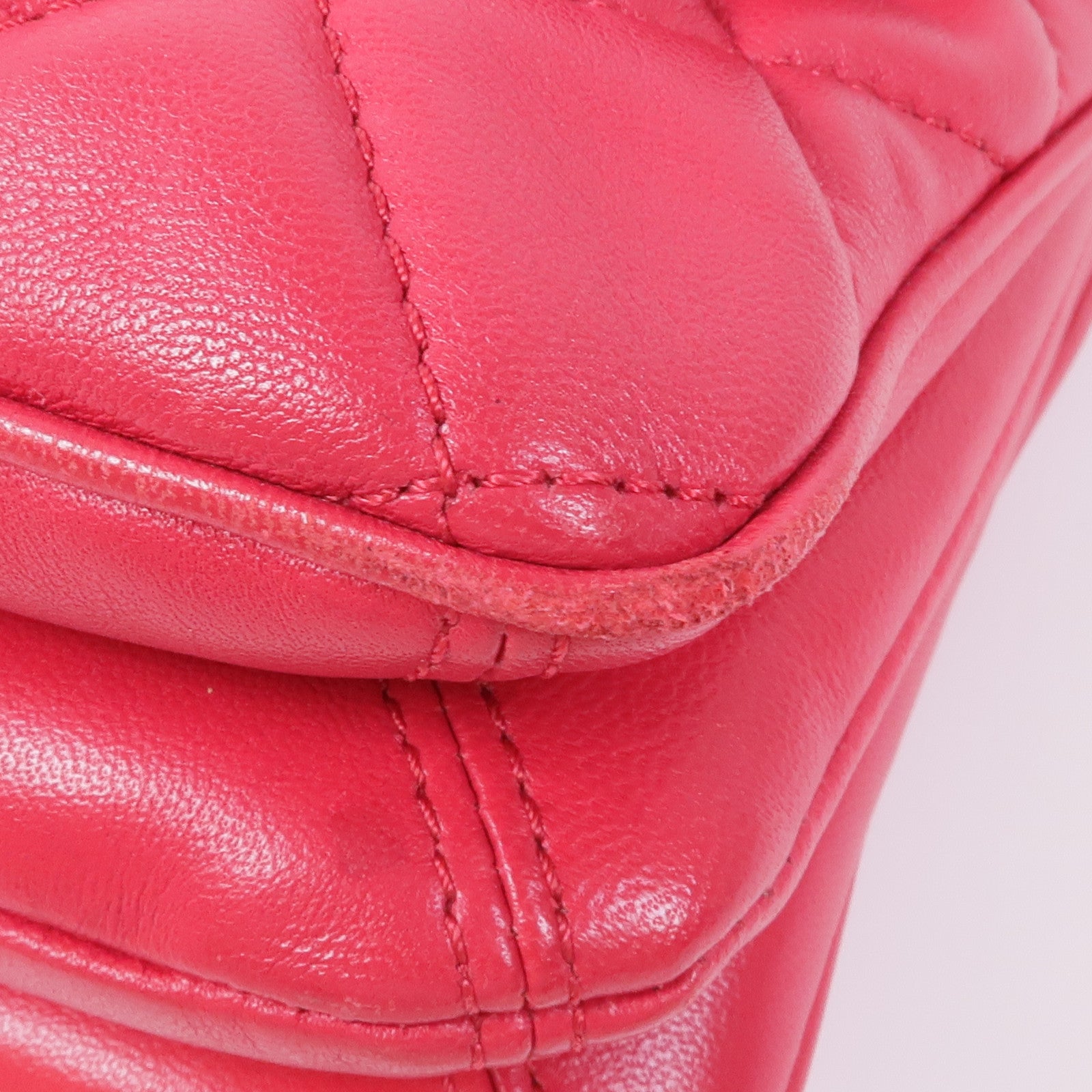 CHANEL 羊皮皮革Chain Shoulder銀扣鏈帶肩背袋