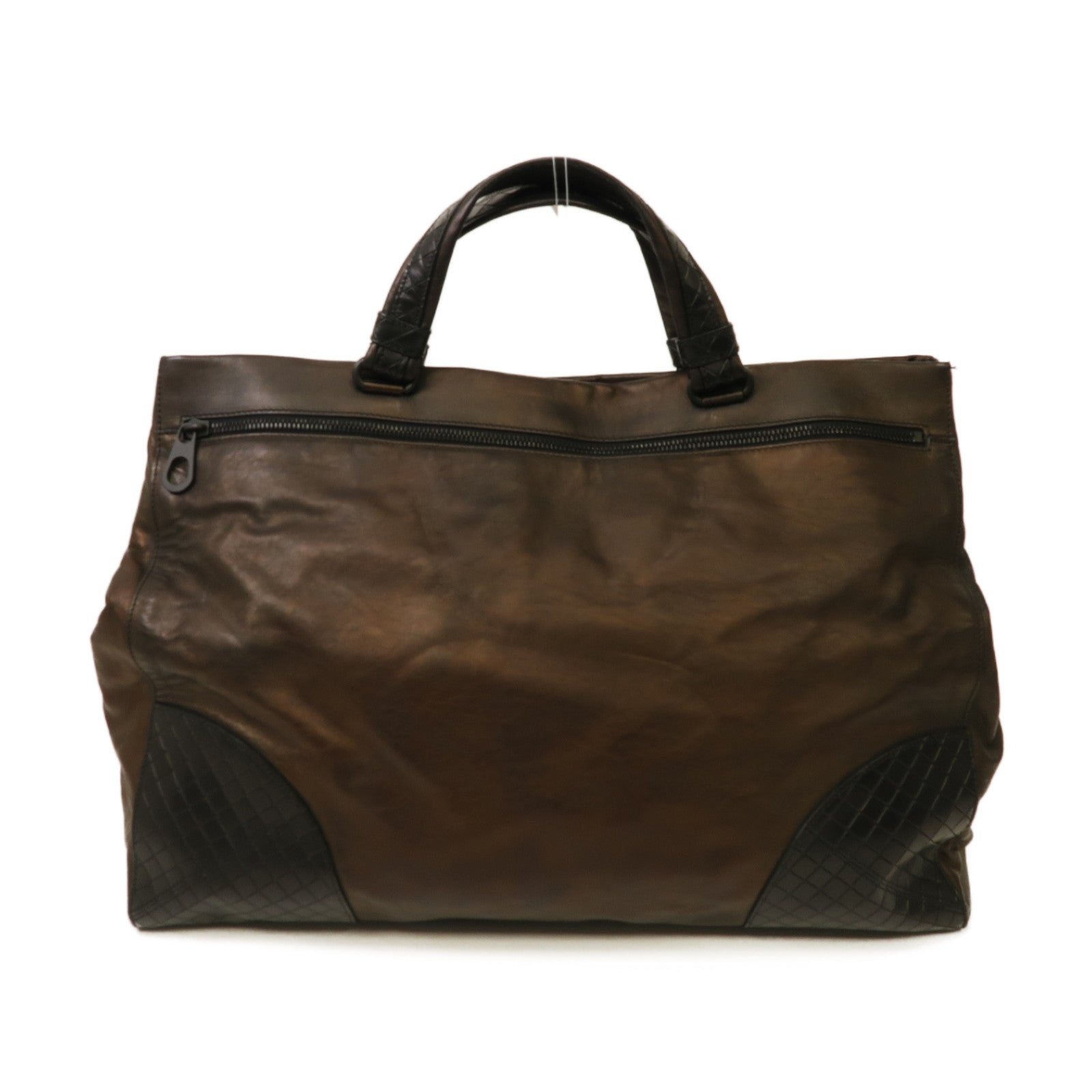 BOTTEGA VENETA 【激減優惠】牛皮皮革Tote Bag手挽袋啡色/黑色