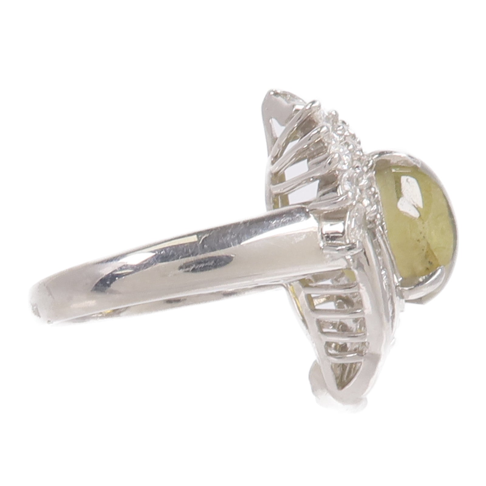 JEWELRY PT900鉑金Cat's Eye Diamond Ring貓眼石鑽石戒指