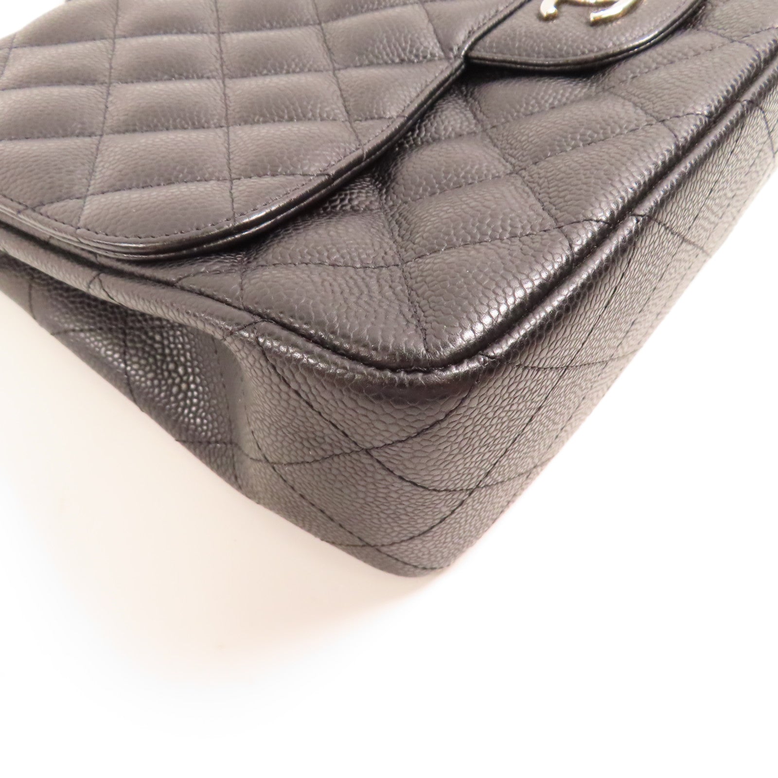 CHANEL 牛皮皮革Large Classic Single Flap銀扣鏈帶肩背袋